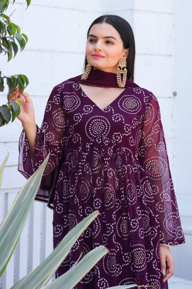Bandhani alia kurta suit set Readymade Salwar kameez Indian dress