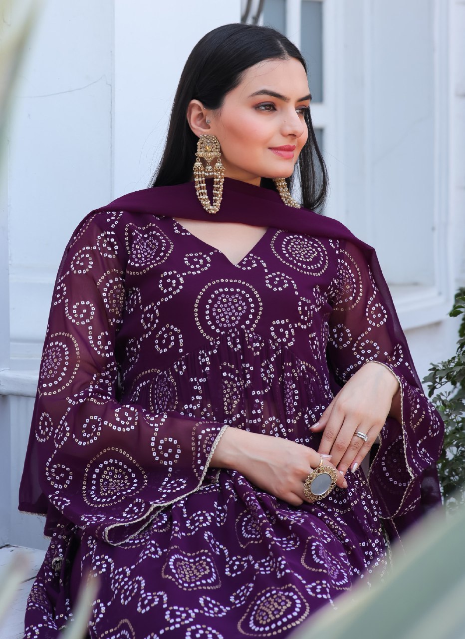 Bandhani alia kurta suit set Readymade Salwar kameez Indian dress