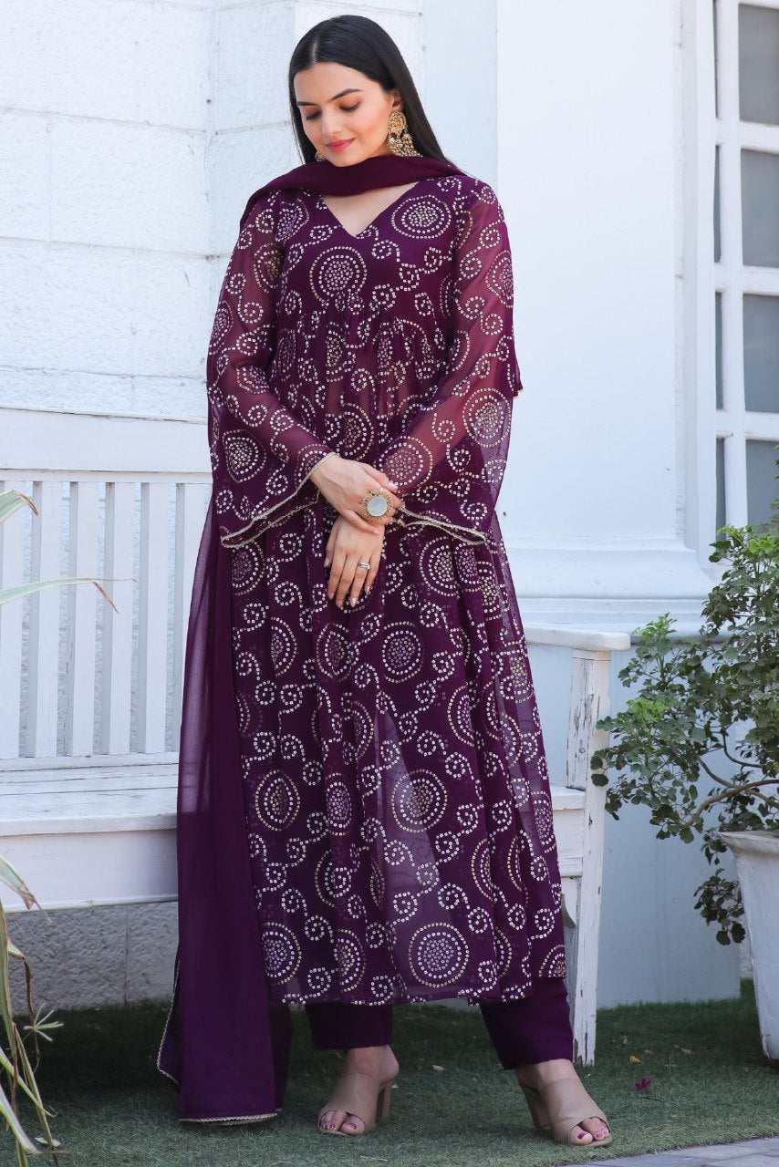 Bandhani alia kurta suit set Readymade Salwar kameez Indian dress