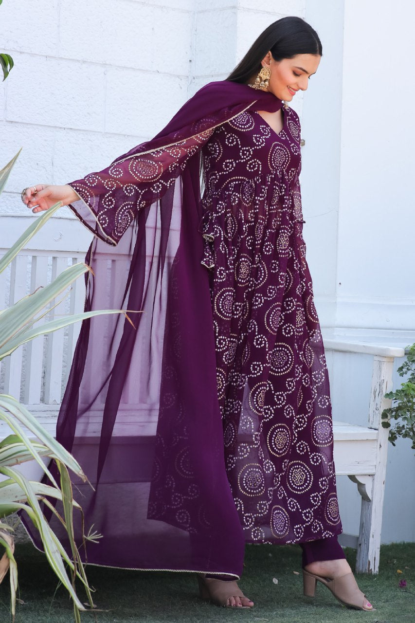 Bandhani alia kurta suit set Readymade Salwar kameez Indian dress