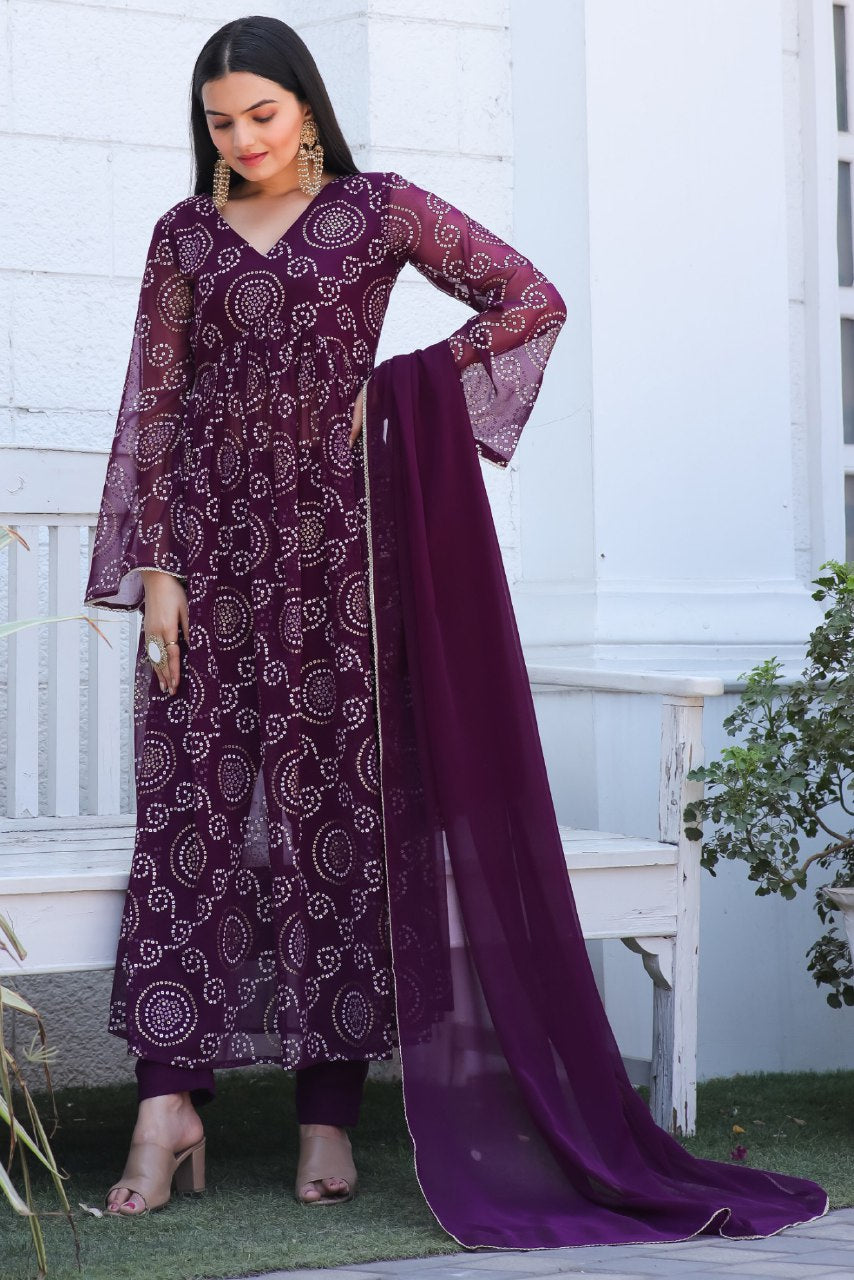 Bandhani alia kurta suit set Readymade Salwar kameez Indian dress