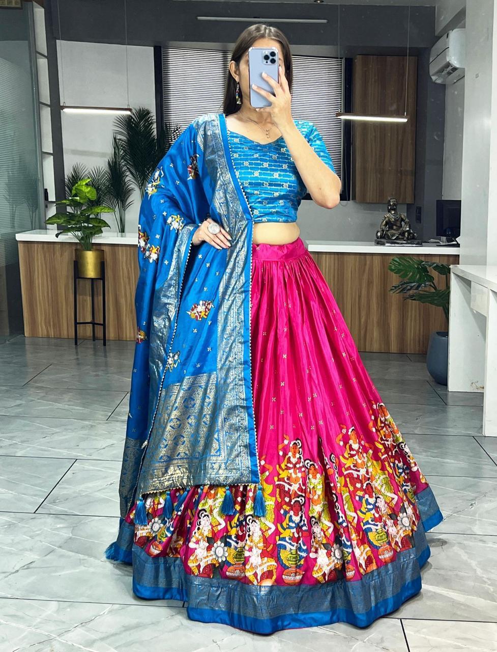 Kalamkari Wedding lehenga choli Readymade Stitched Indian dress