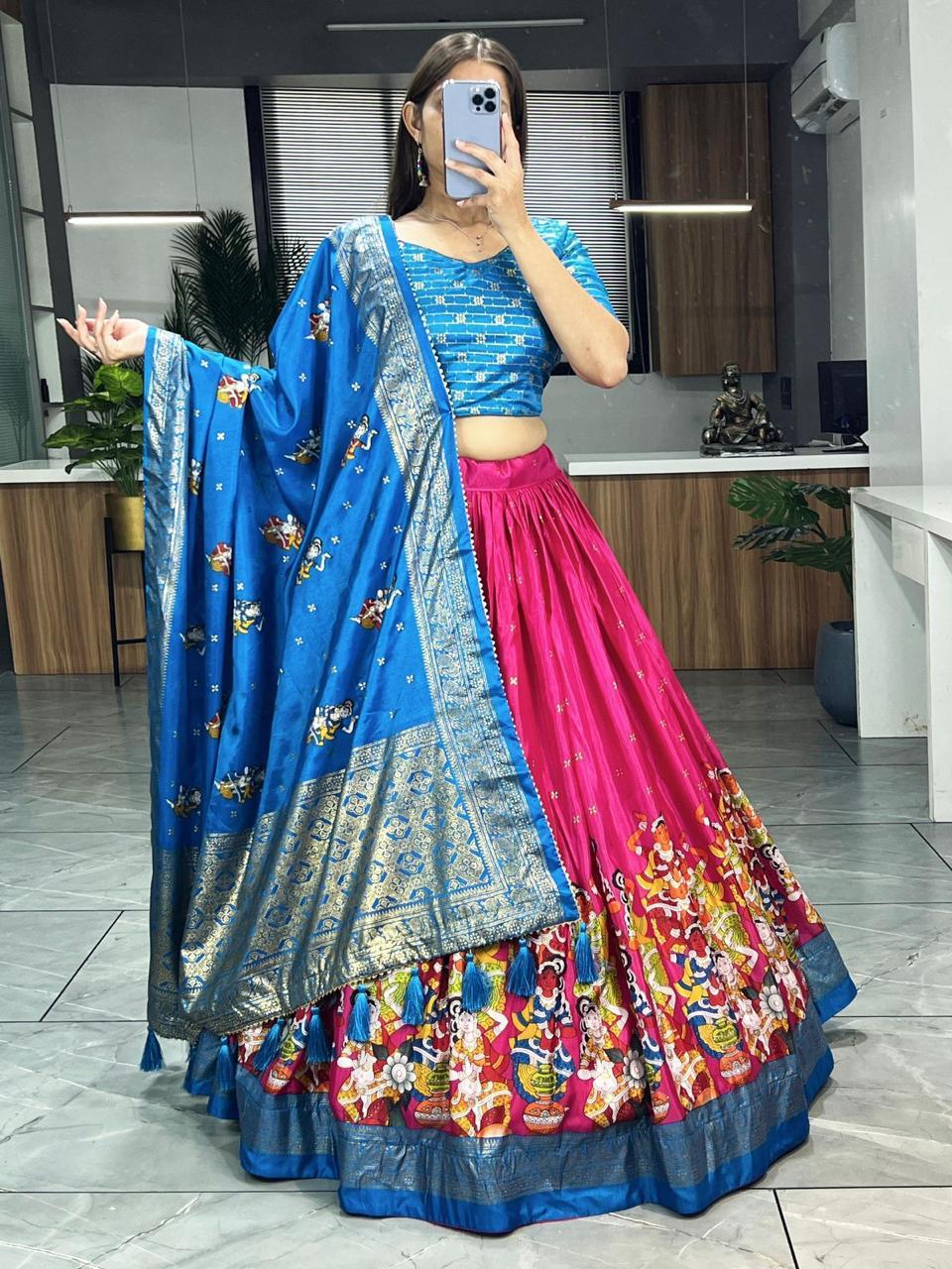 Kalamkari Wedding lehenga choli Readymade Stitched Indian dress