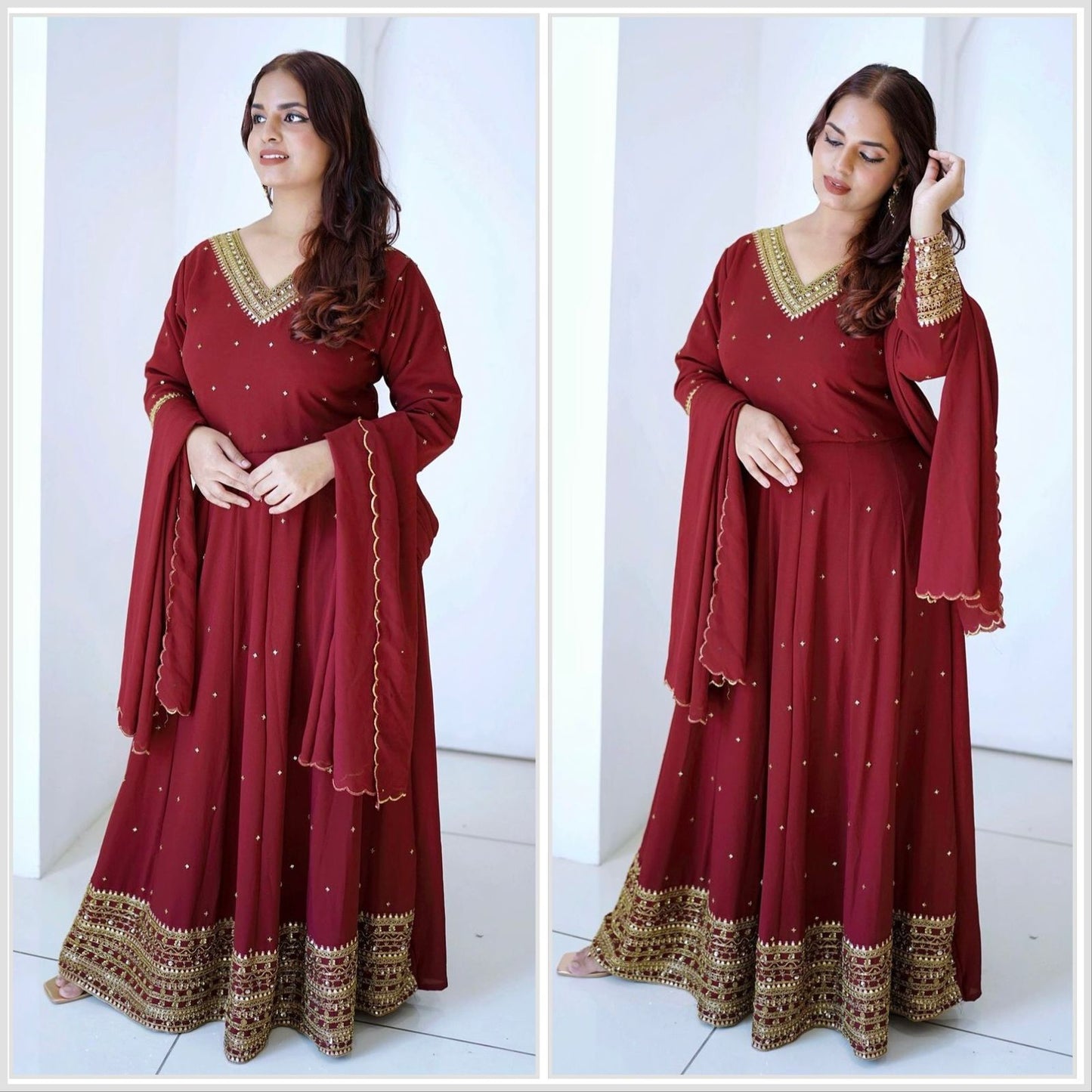 Full Flair anarkali Salwar Kameez Indian dress suit