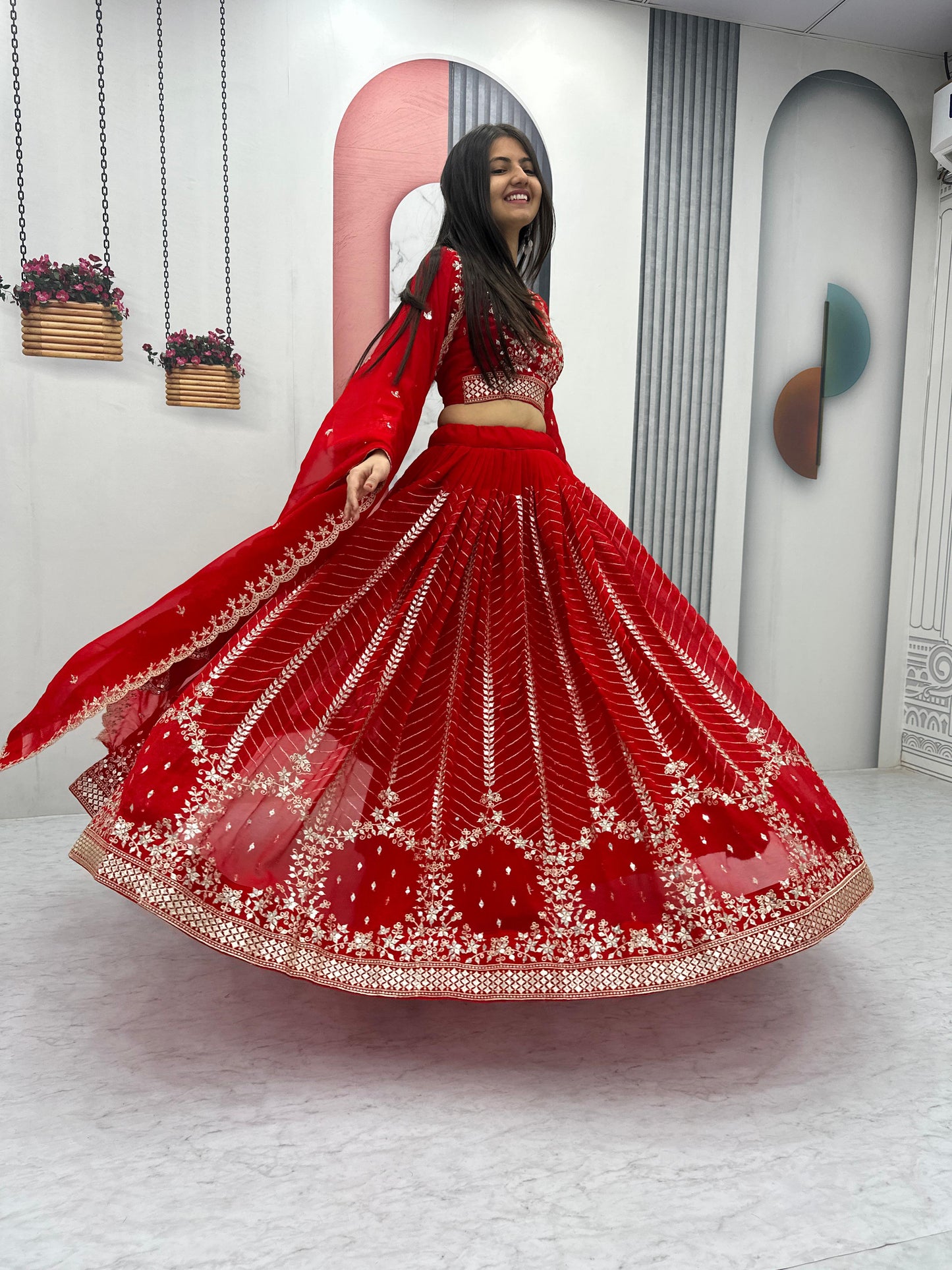 Red Wedding lehenga choli full Stiched Ready To Wear