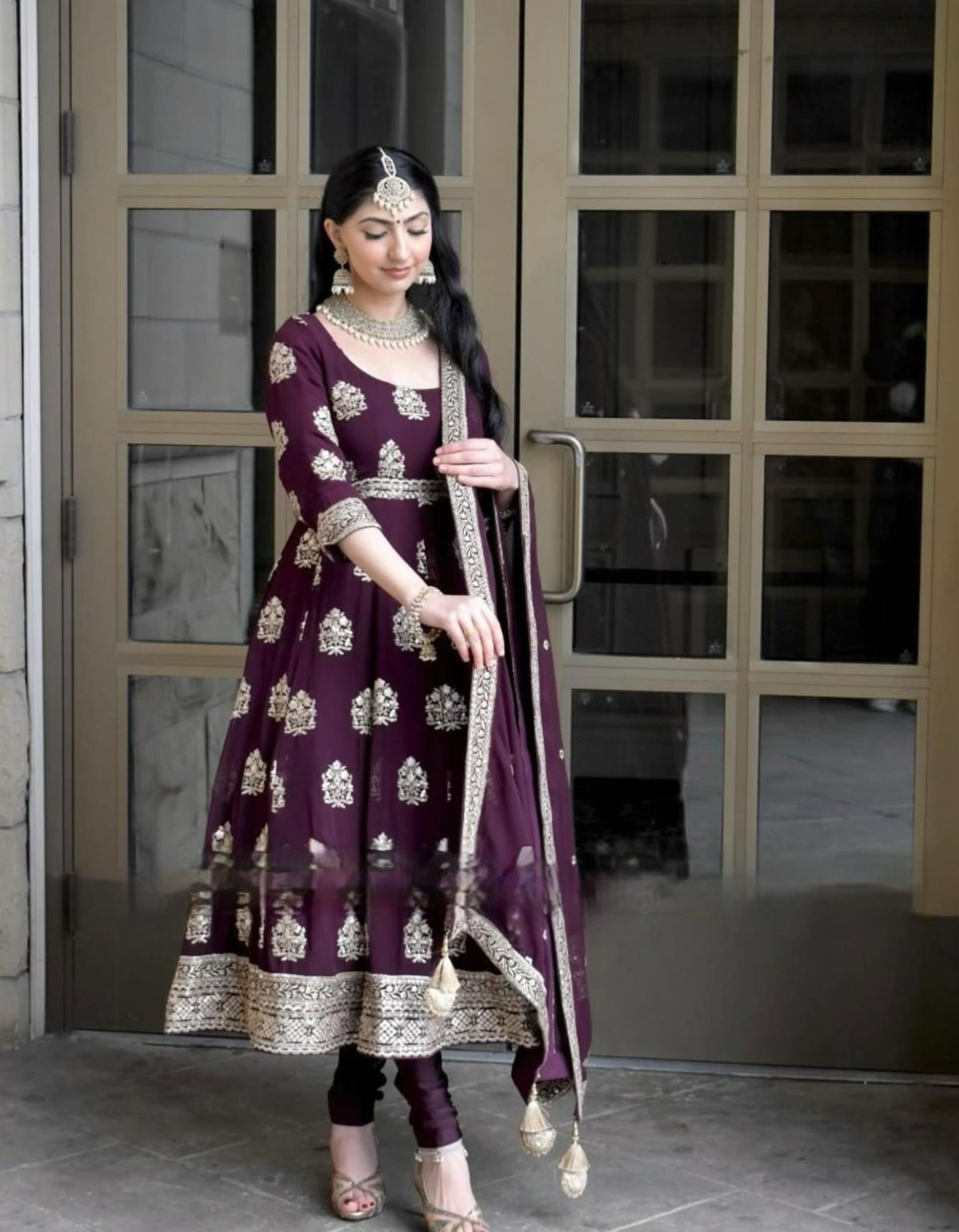 Anarkali Gown Suit Indian wedding full Flair dress