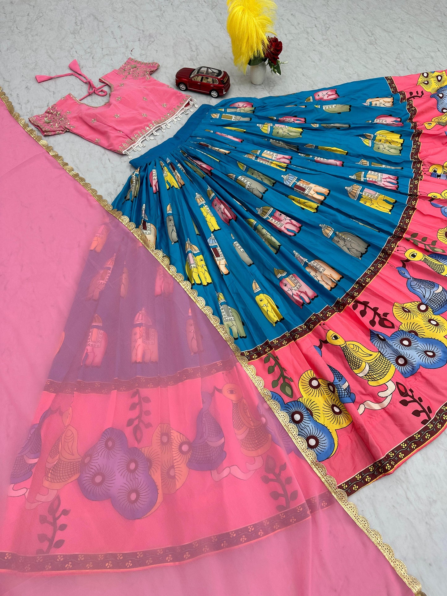 Kalamkari Festival wedding wear lehenga choli Ready to Wear