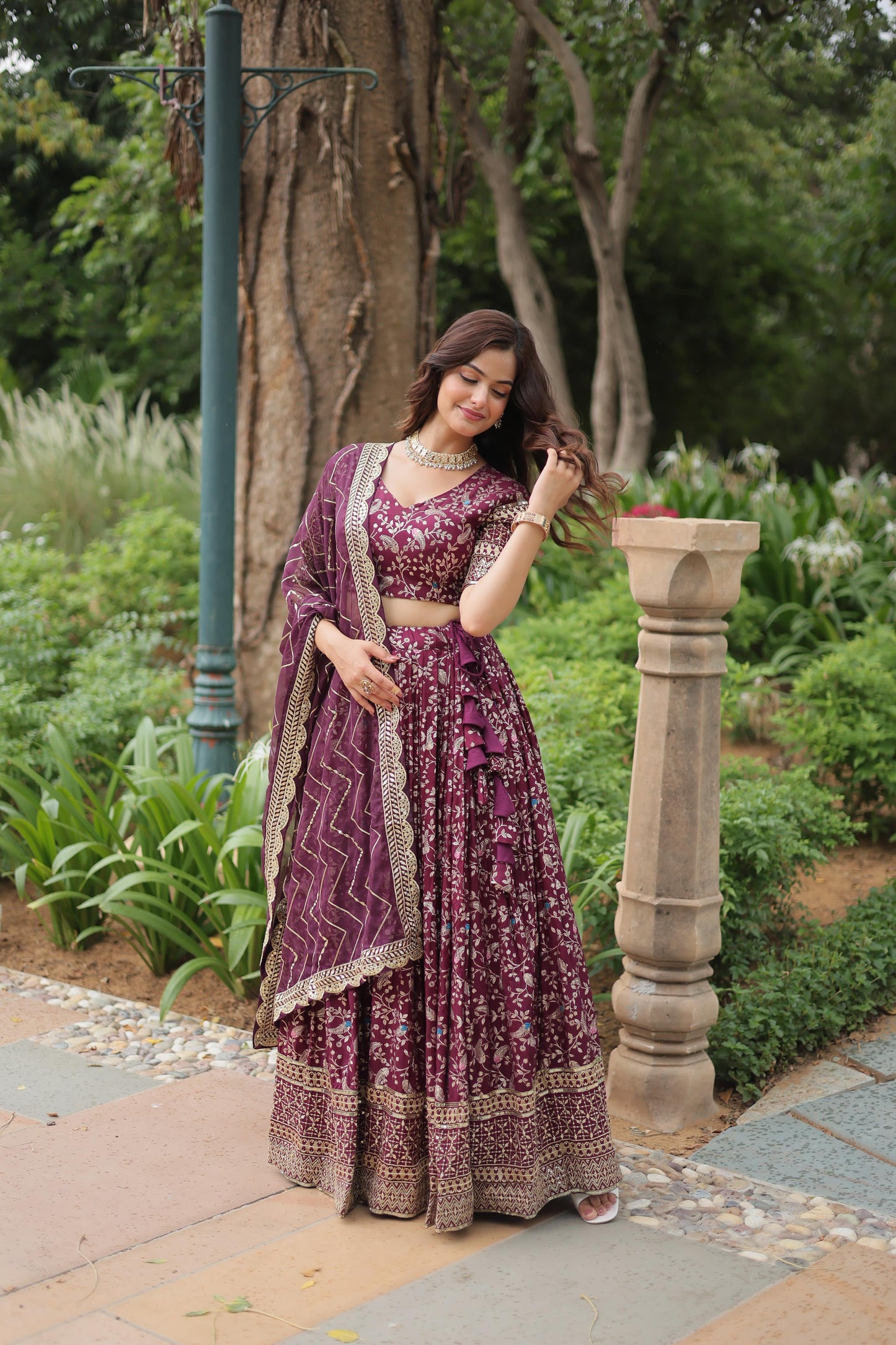 Jequard Lehenga choli Indian Readymade Wedding dress Lehenga