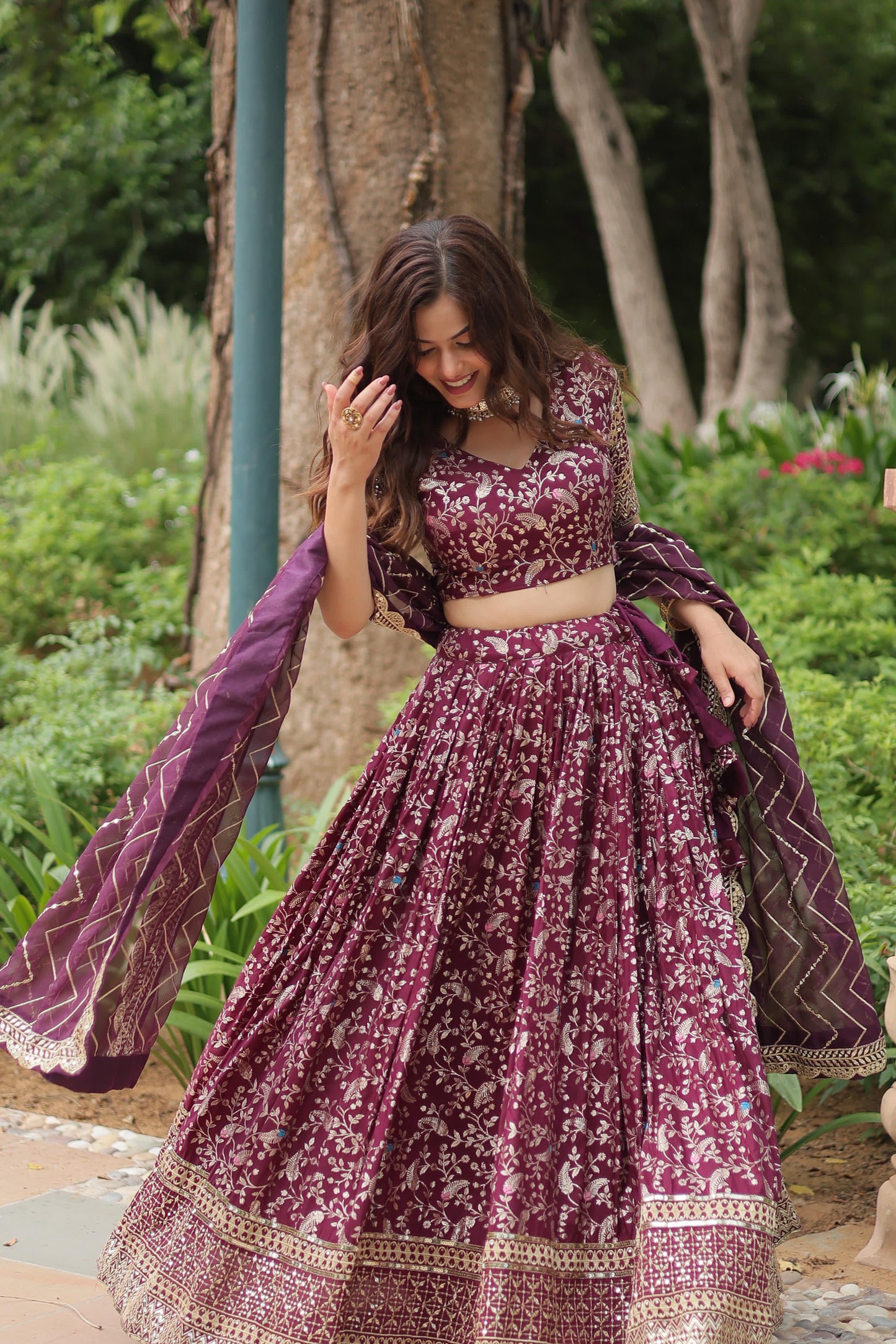 Jequard Lehenga choli Indian Readymade Wedding dress Lehenga