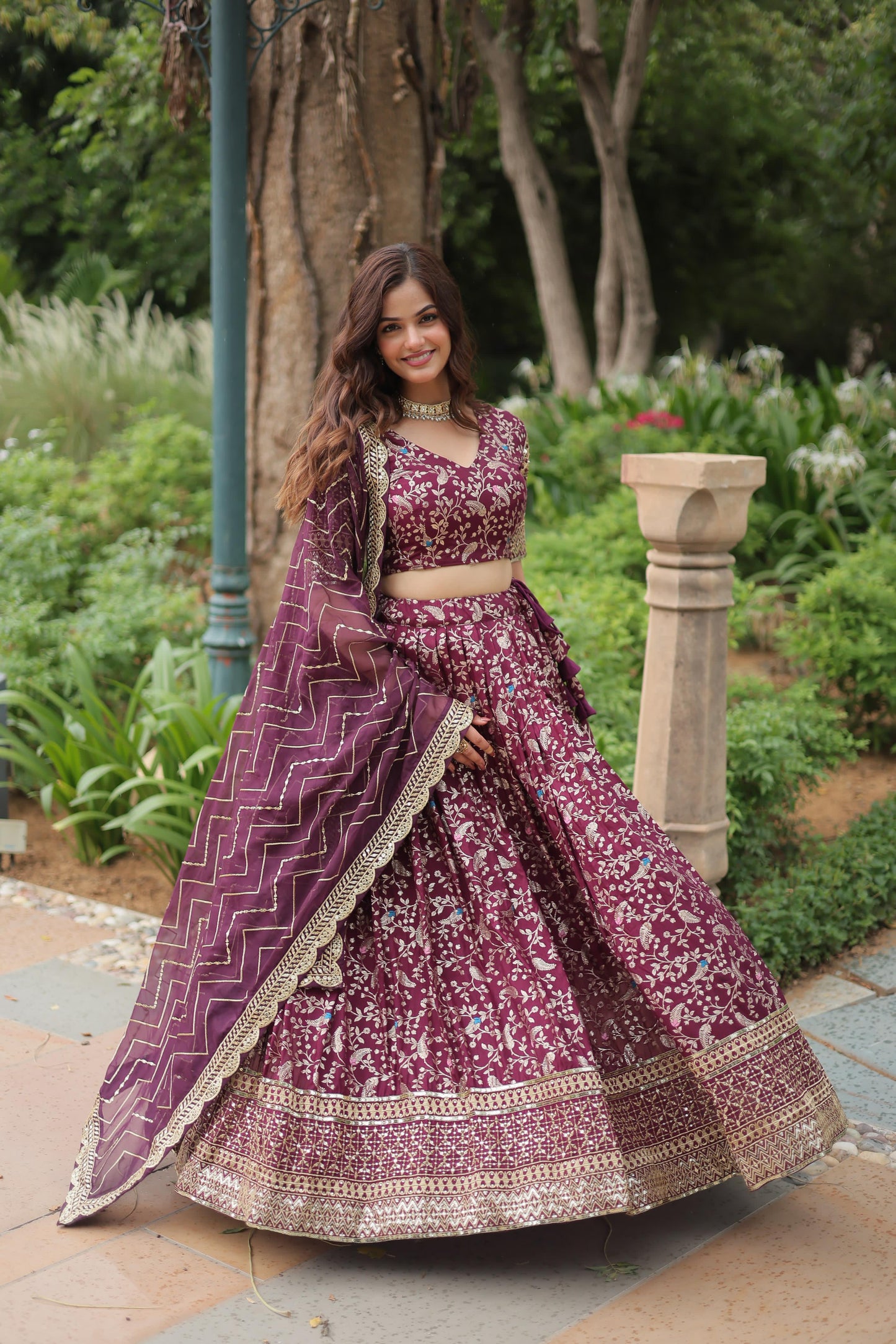 Jequard Lehenga choli Indian Readymade Wedding dress Lehenga