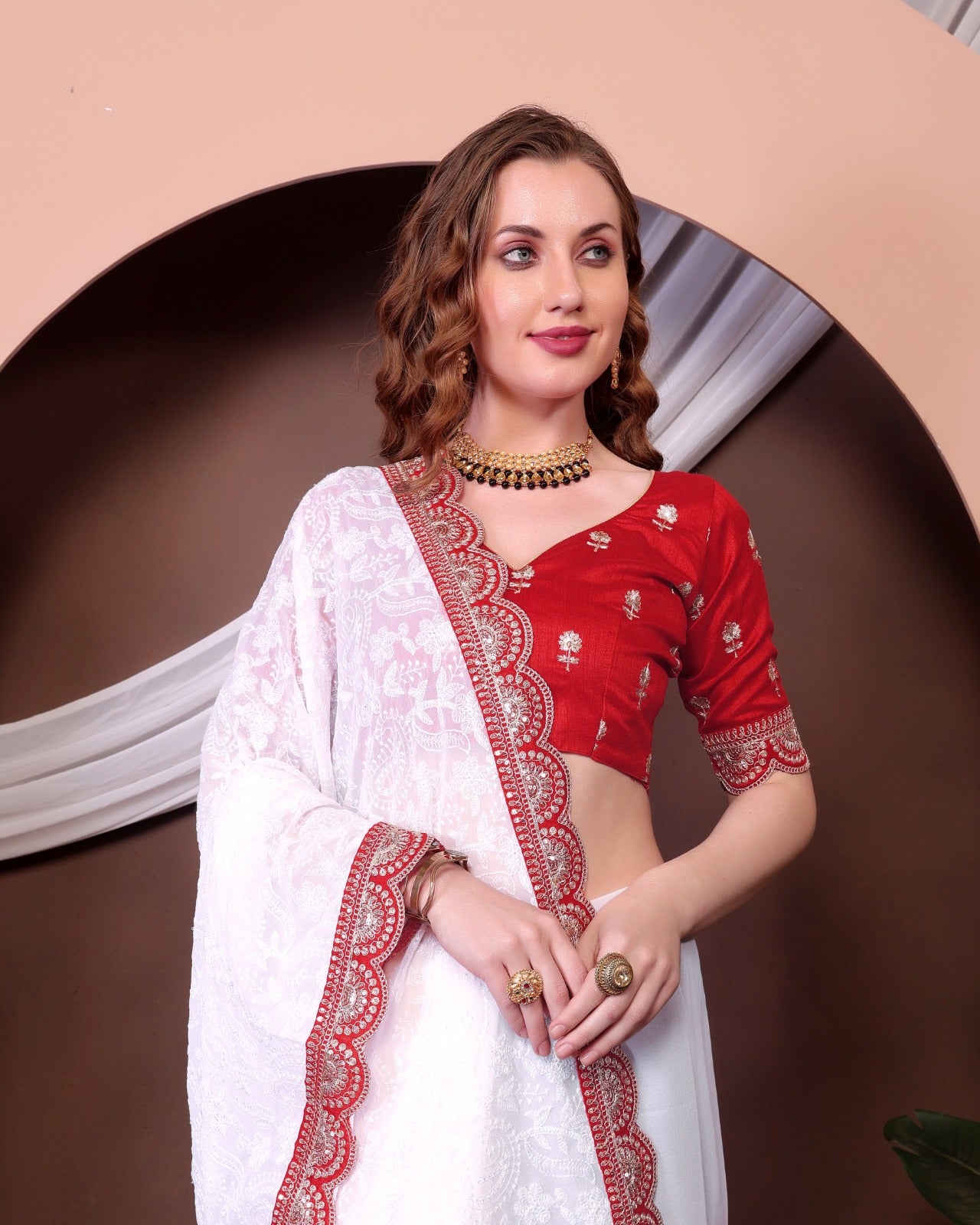 Wedding Readymade Designer Partywear sarees with stitched blouse Ready To Wear