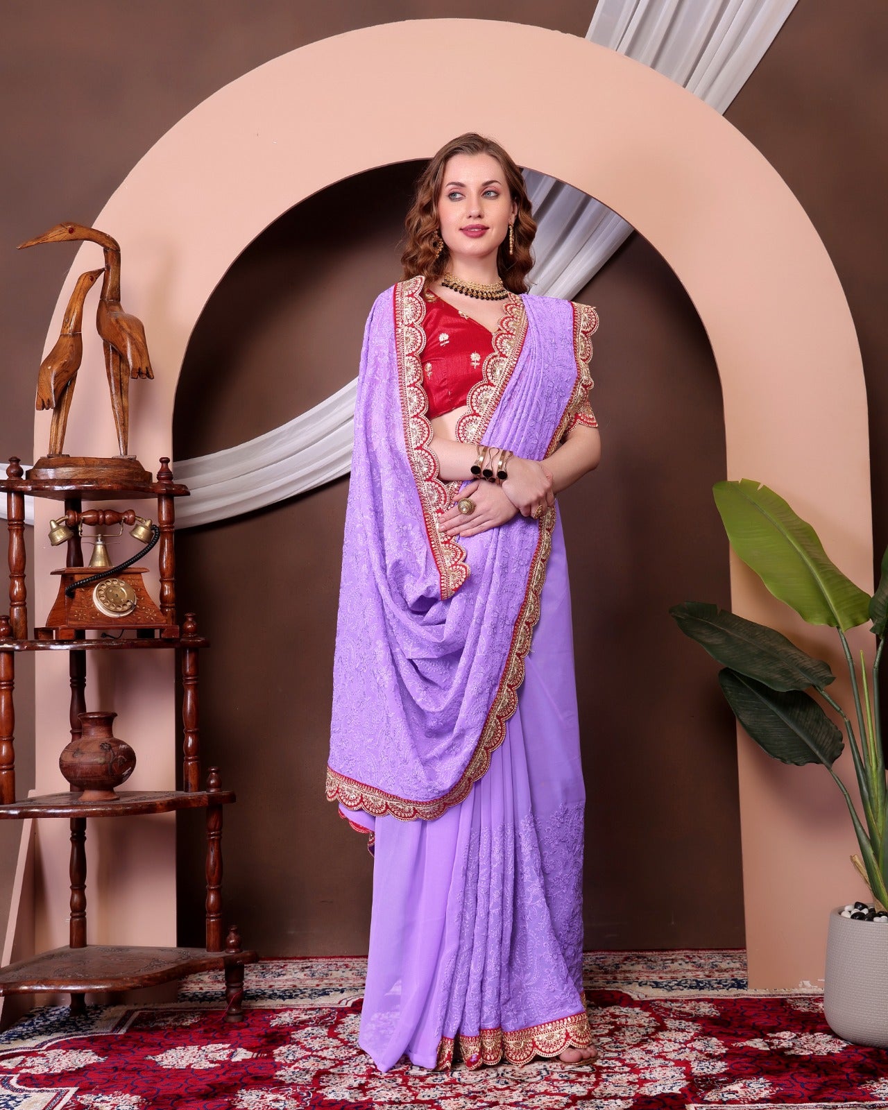 Wedding Readymade Designer Partywear sarees with stitched blouse Ready To Wear