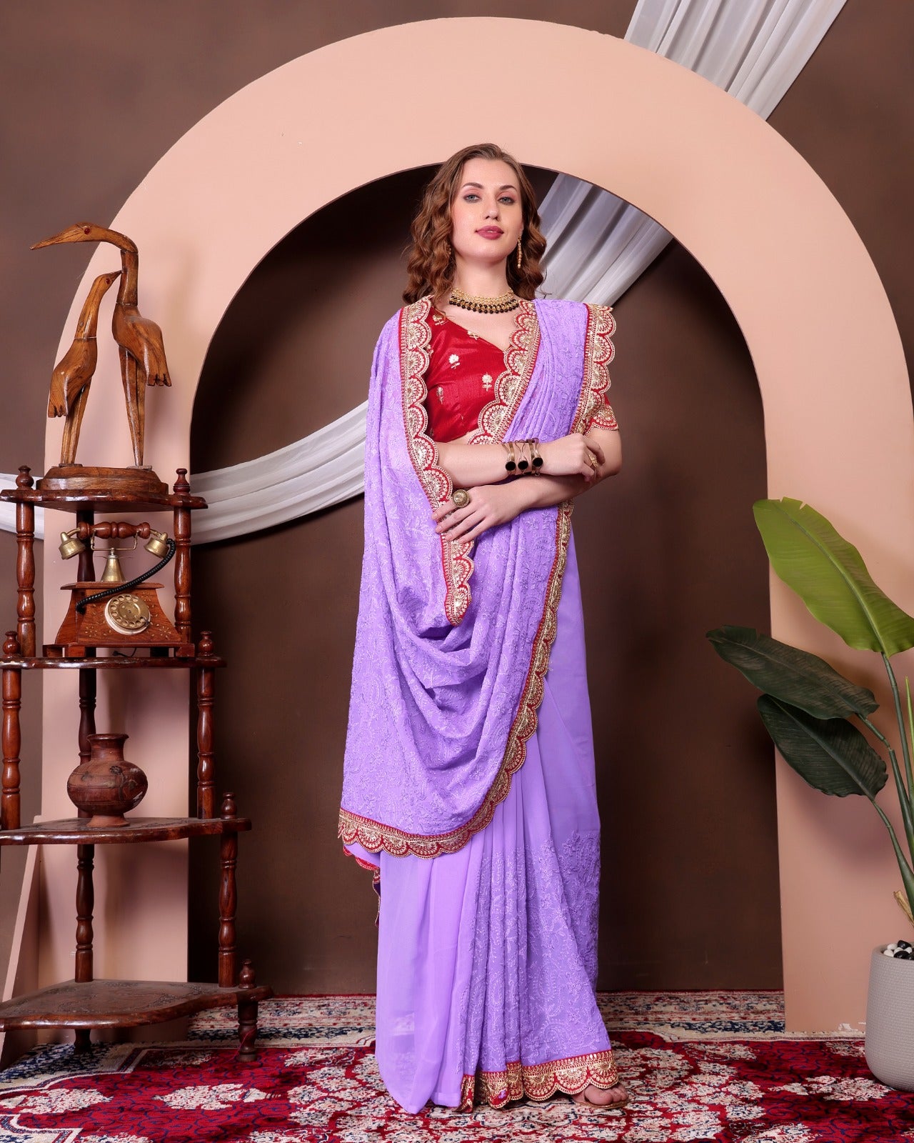 Wedding Readymade Designer Partywear sarees with stitched blouse Ready To Wear