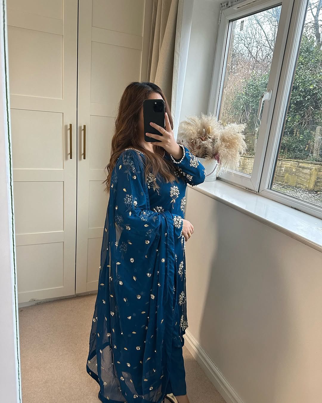 Blue indian Readymade dress salwar kameez suit set wedding suit