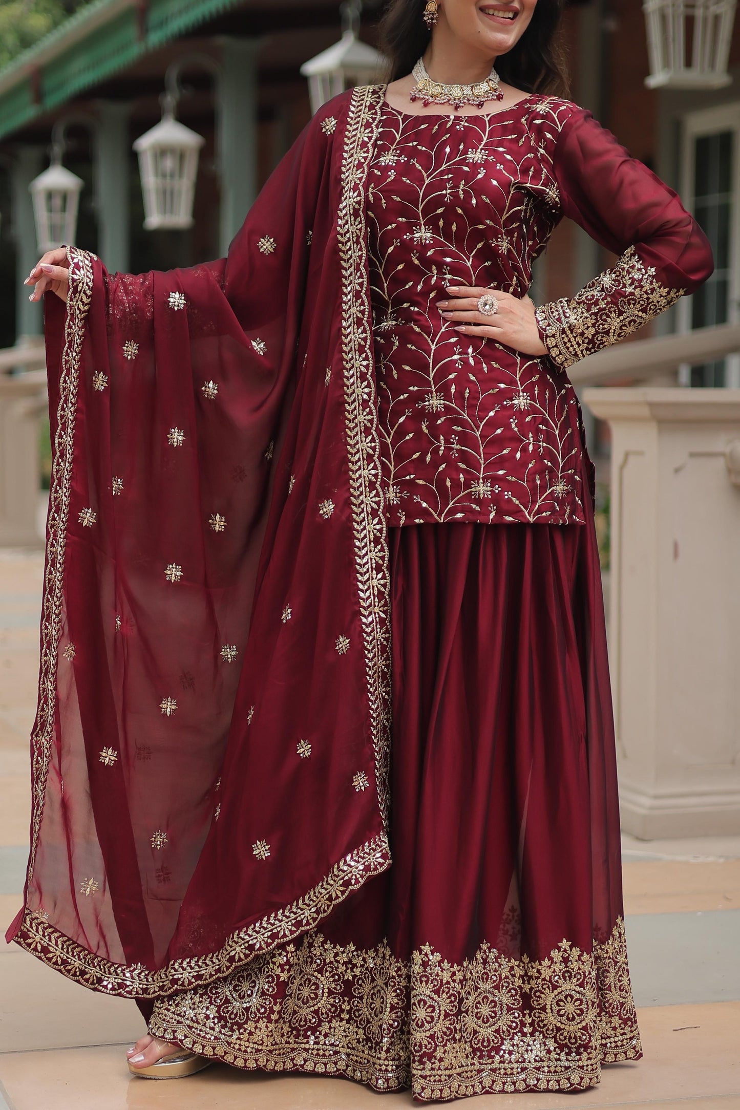Palazzo Suit Set Indian Designer Readymade Wedding PartyWear Festival Dress