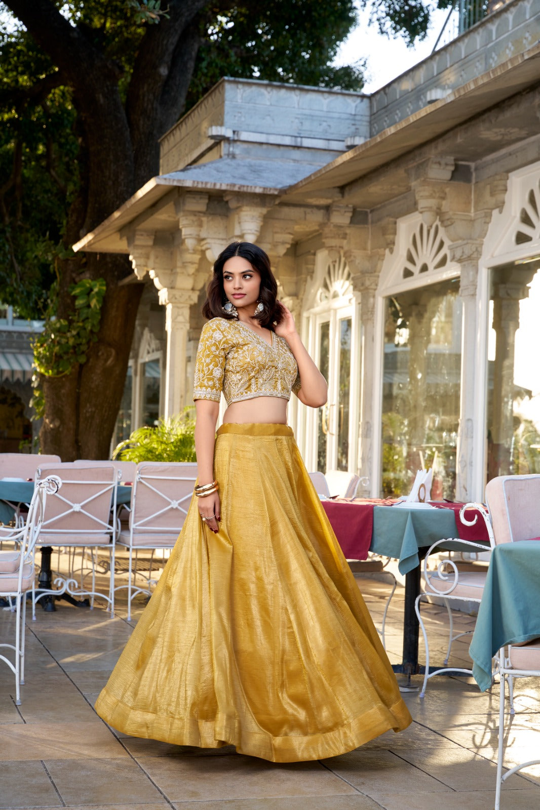 Wedding haldi wear lehenga choli premium Indian stitched lehenga