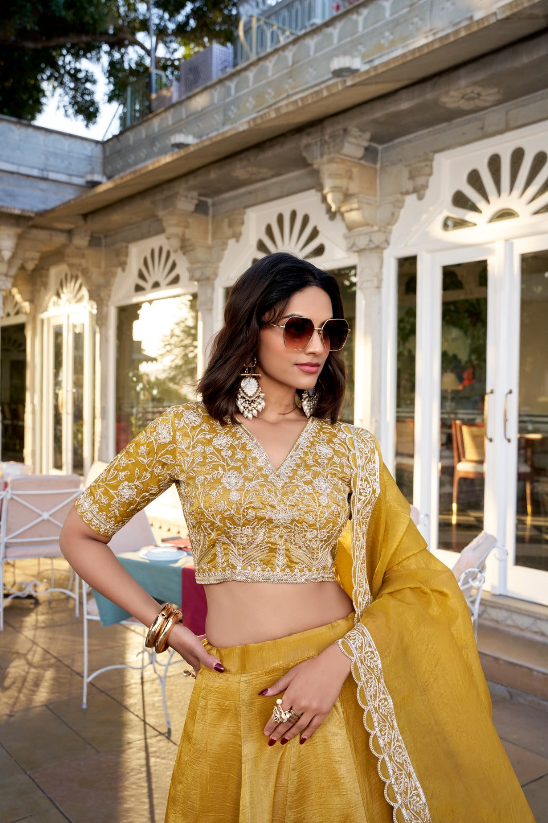 Wedding haldi wear lehenga choli premium Indian stitched lehenga