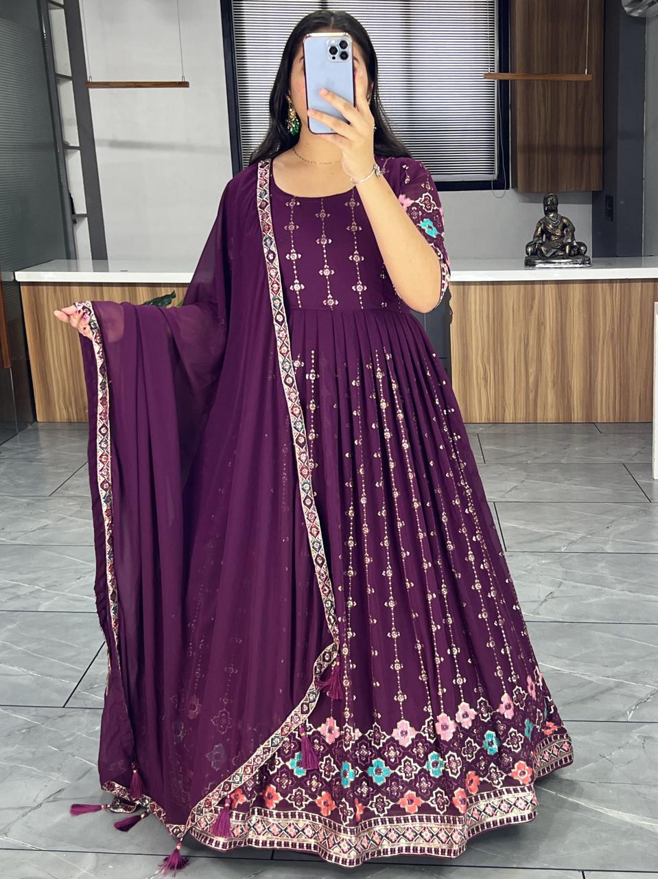 Indian Anarkali Full Flair gown dress Readymade for wedding women