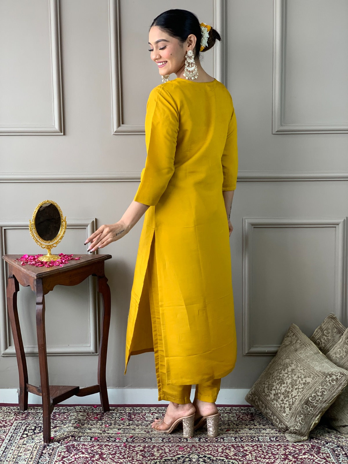 Yellow haldi wedding salwar kameez Indian dress suit