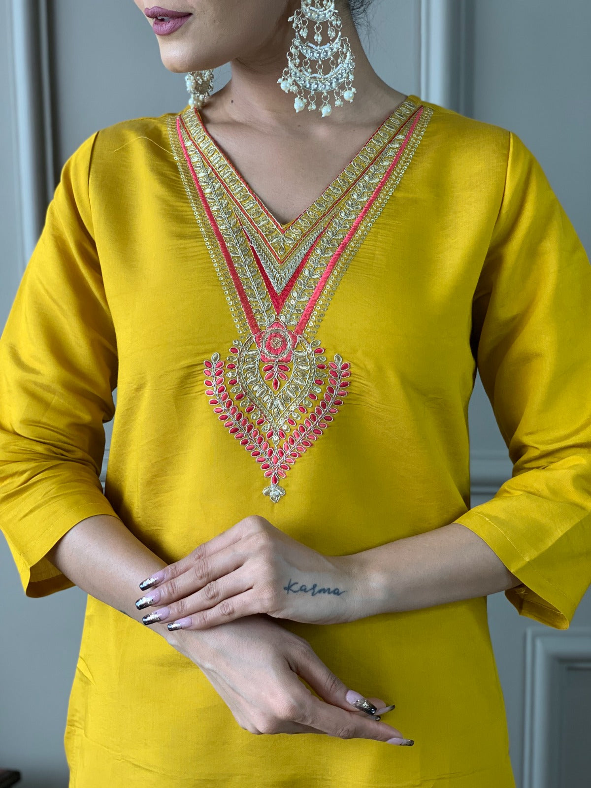 Yellow haldi wedding salwar kameez Indian dress suit