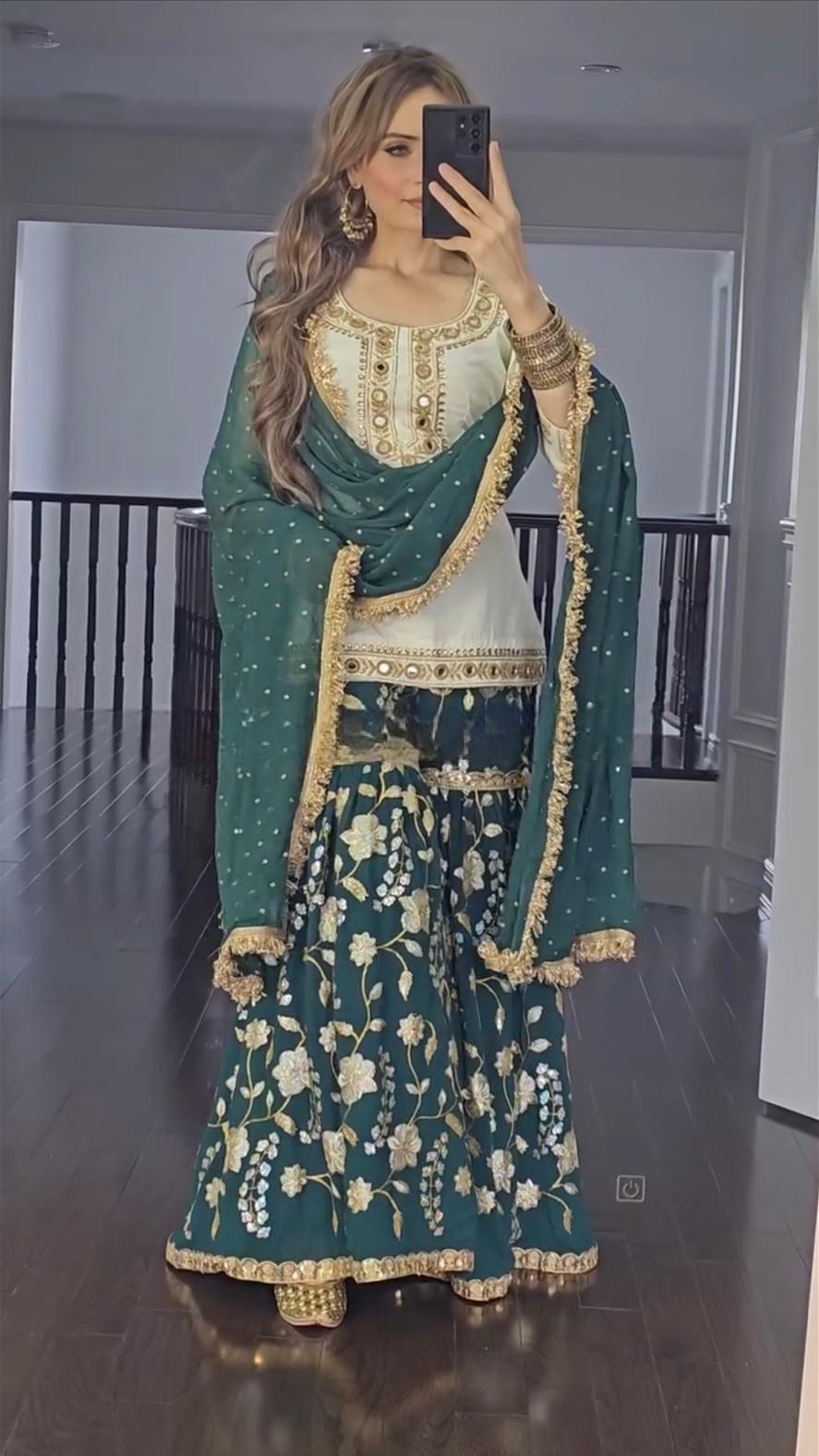 Pakistani Sharara suit set Readymade Indian salwar kameez dress