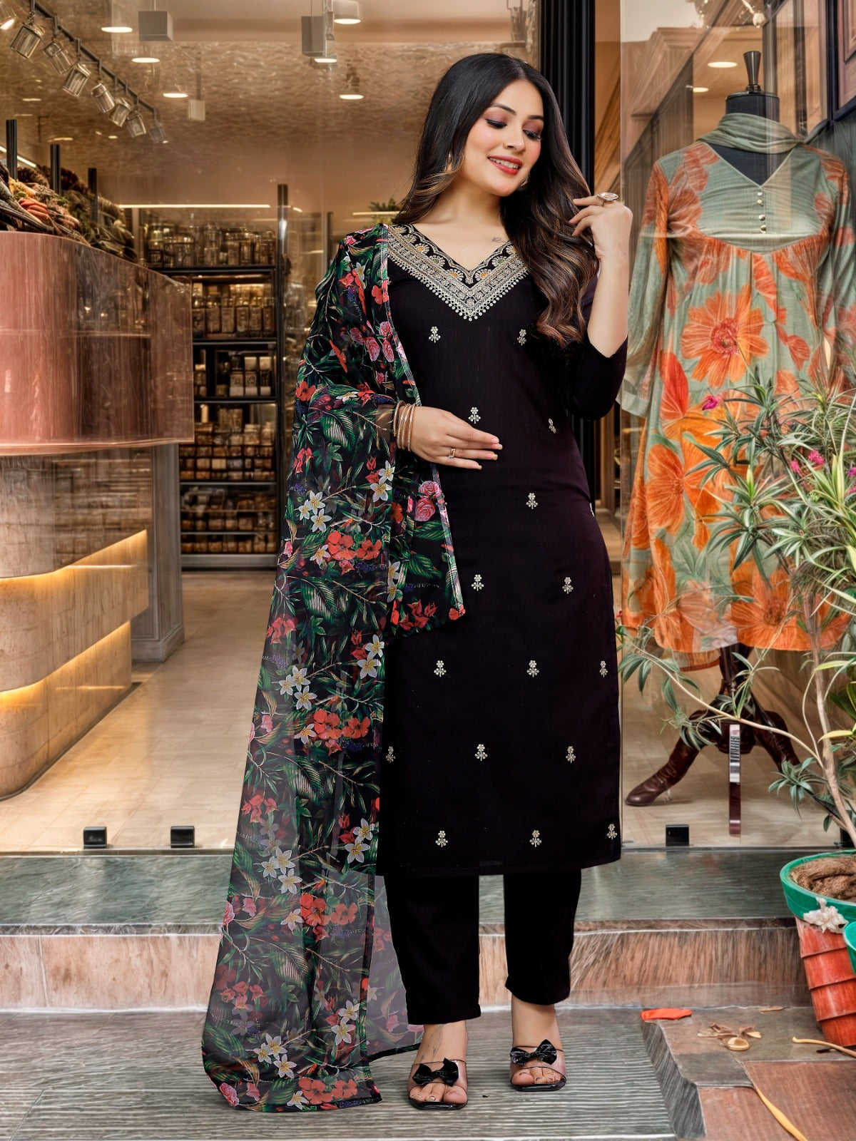 Black Ready To Wear Salwar Kameez suit Indian wedding dress