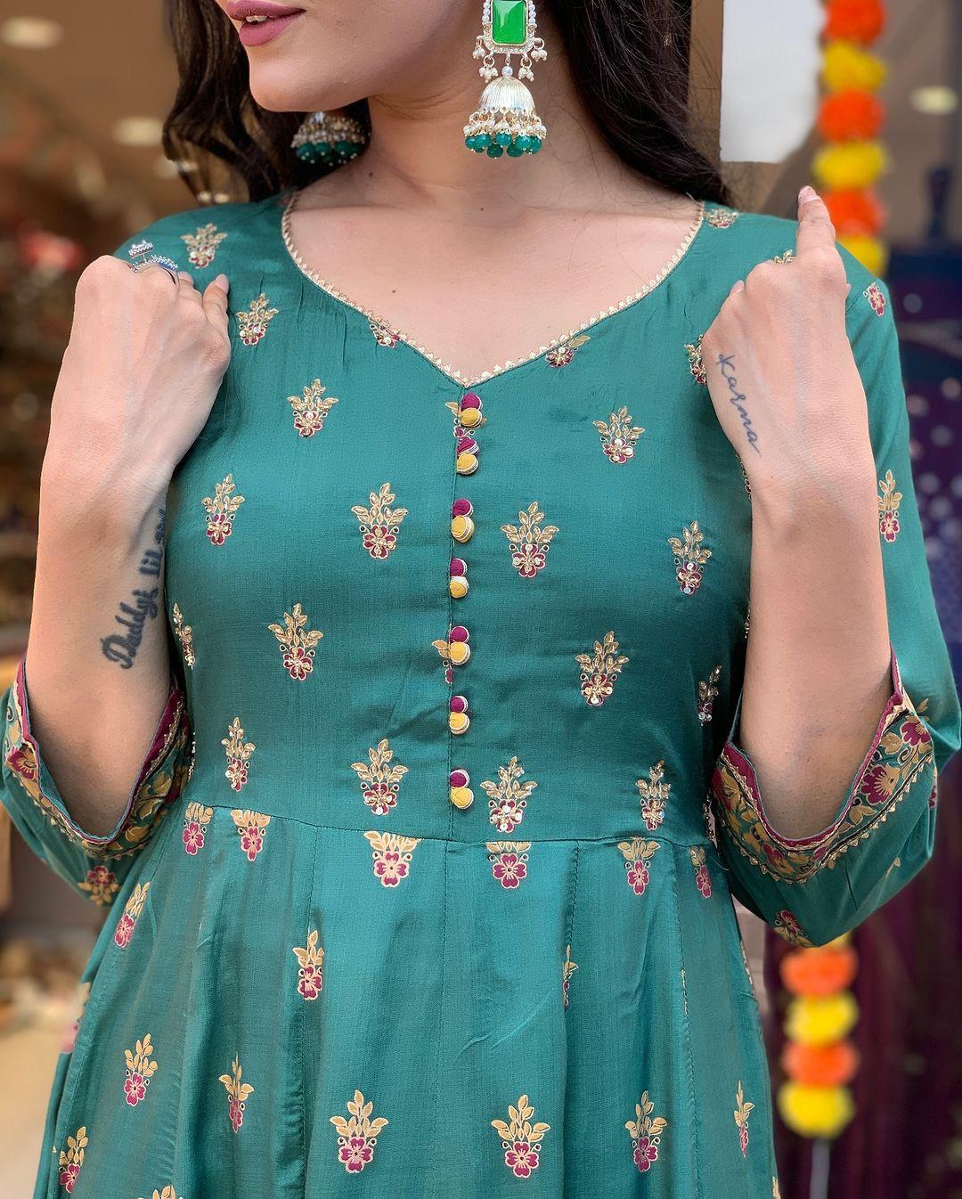 Wedding wear anarkali Full Flair gown set Readymade