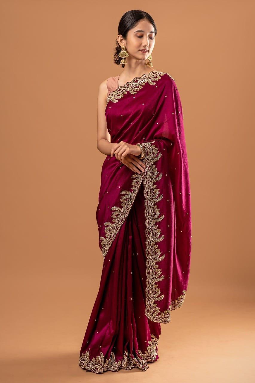 Wedding saree with stitched blouse Ready To Wear indian saree