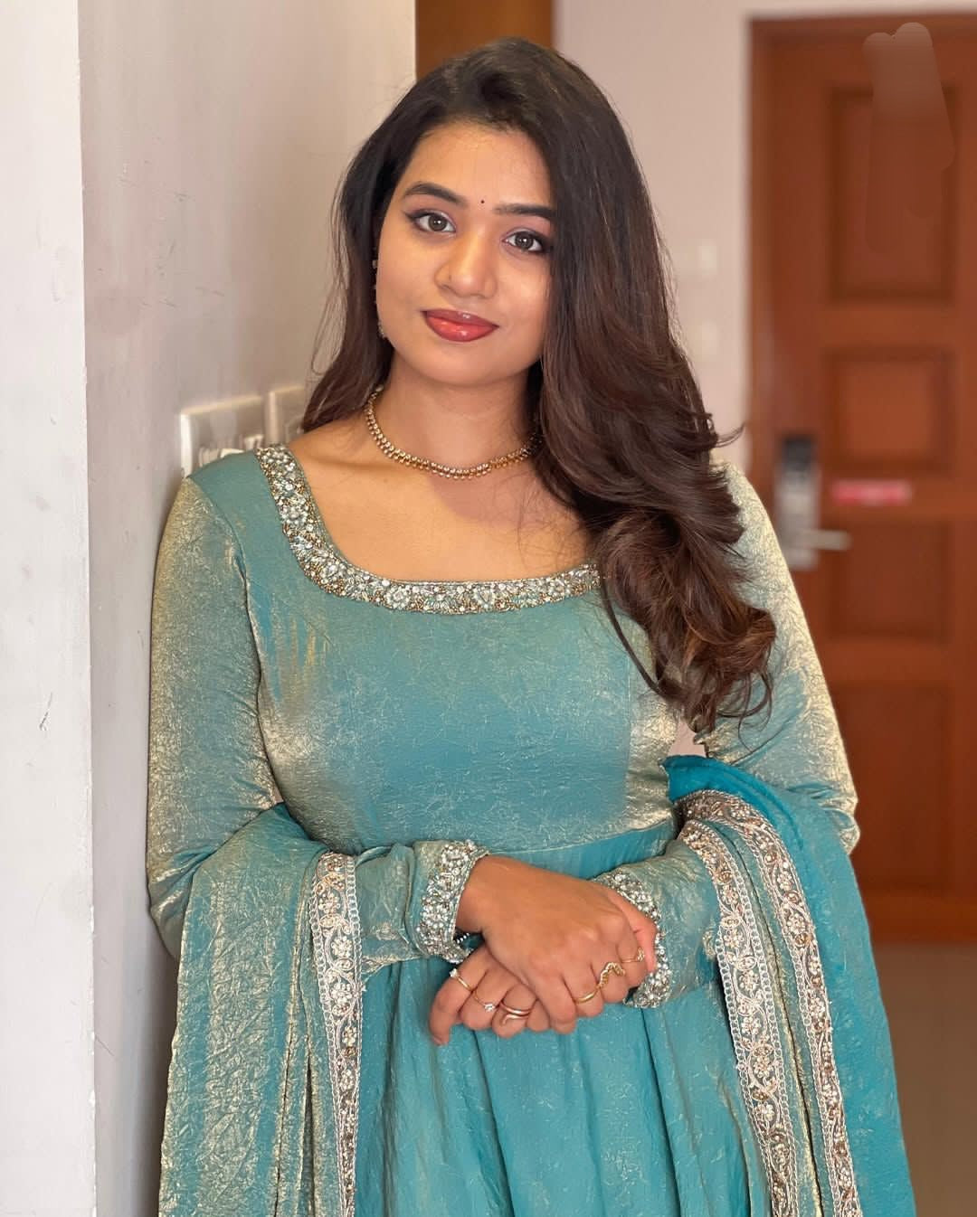 Silk anarkali Full Flair Festival wedding wear gown Indian dress