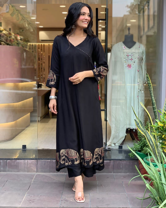 Readymade black salwar kameez suit Indian wedding dress stitched