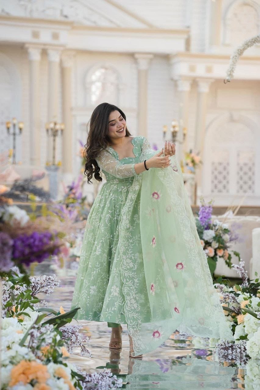 Indian Wedding wear Salwar Kameez anarkali partywear Full Flair dress
