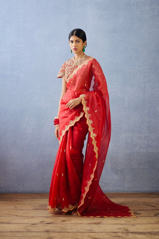 Ready To Wear Wedding Saree with stitched blouse Indian Festival Saree