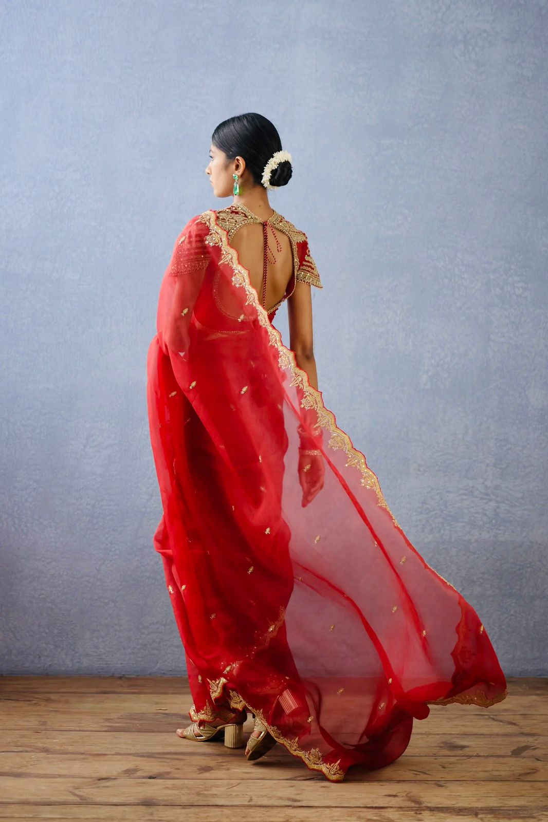 Ready To Wear Wedding Saree with stitched blouse Indian Festival Saree