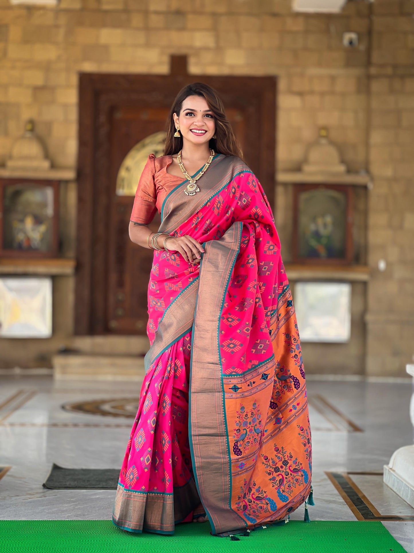 Bandhani Paithani saree for wedding Readymade Designer Indian saree