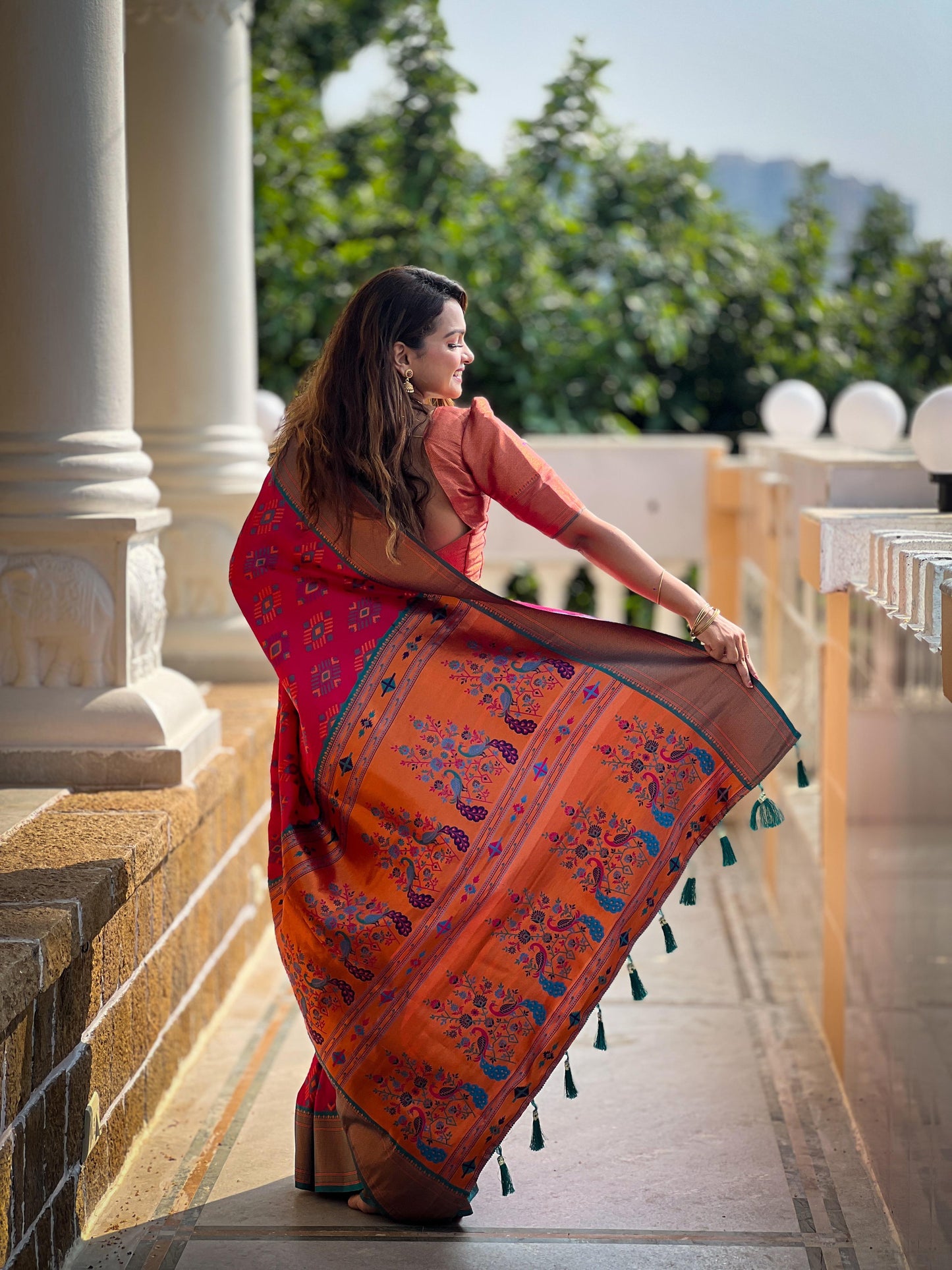 Bandhani Paithani saree for wedding Readymade Designer Indian saree