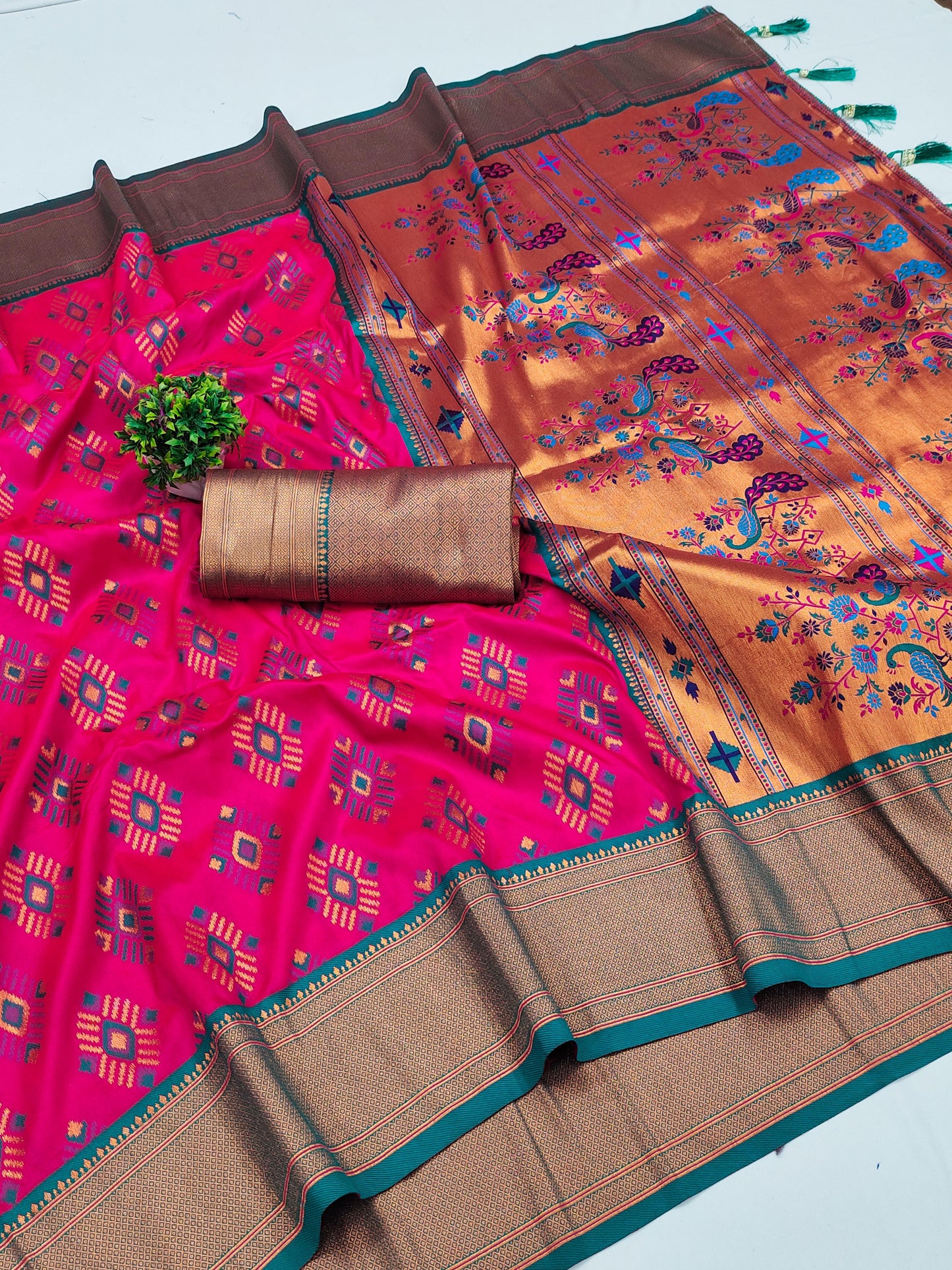 Bandhani Paithani saree for wedding Readymade Designer Indian saree