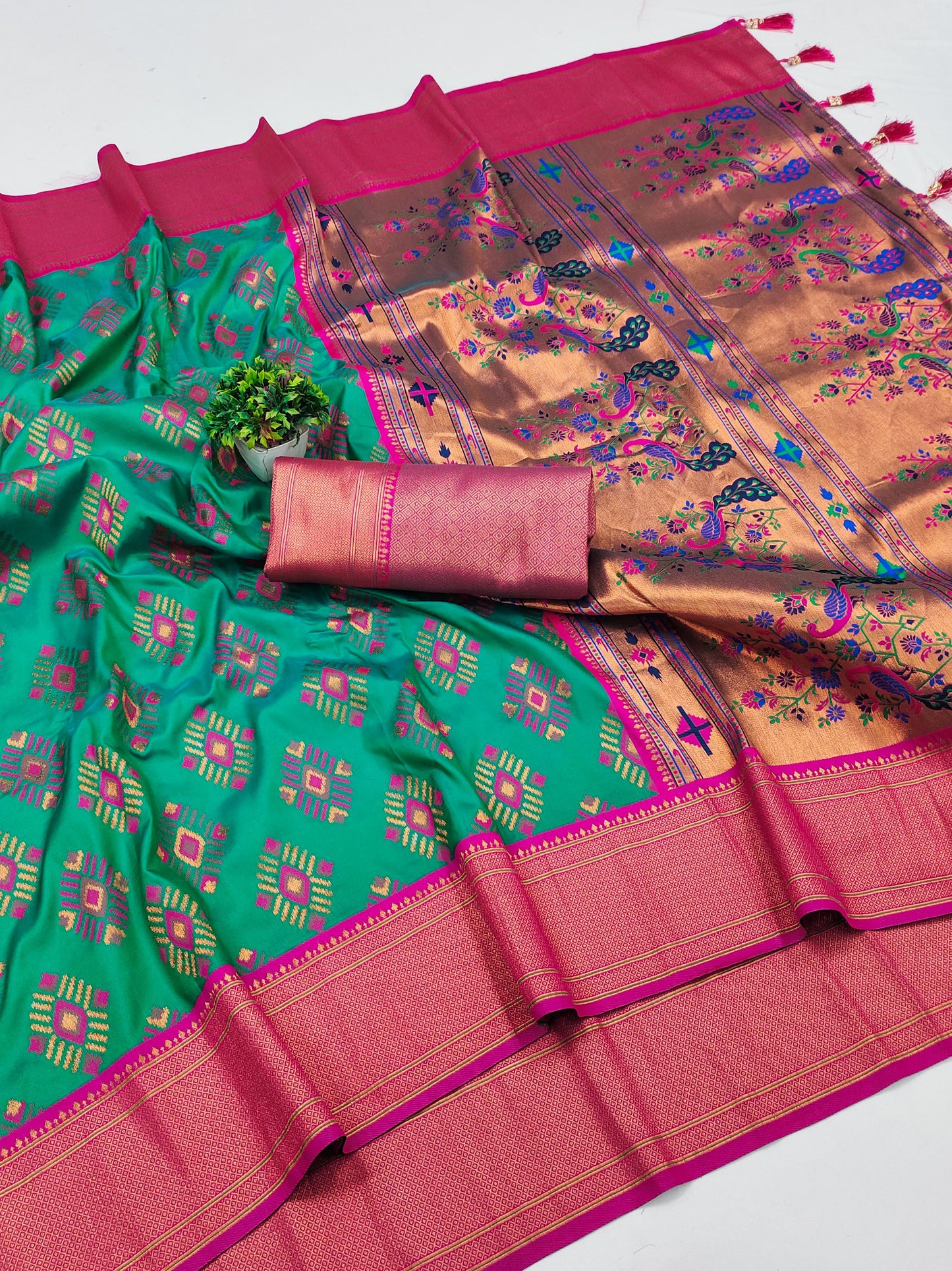 Bandhani Paithani saree for wedding Readymade Designer Indian saree