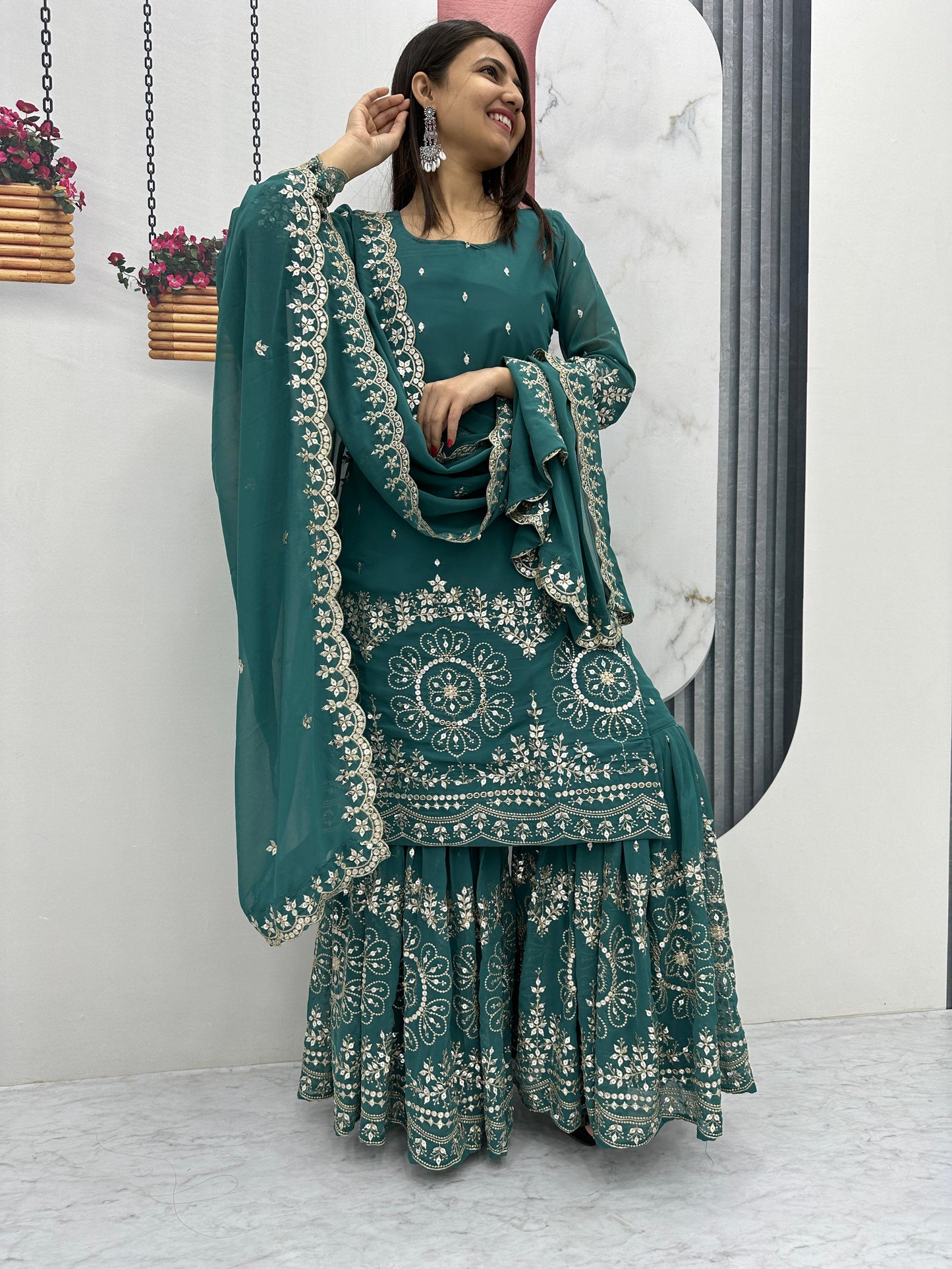 Sharara Suit Set for wedding Readymade Indian Dress Salwar Kameez