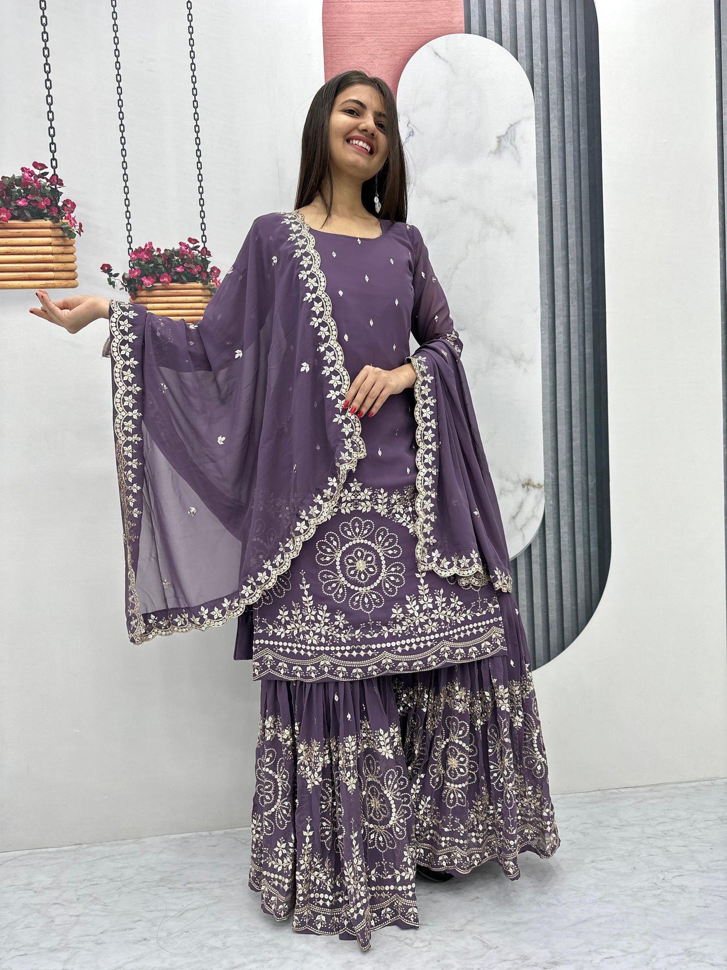 Sharara Suit Set for wedding Readymade Indian Dress Salwar Kameez
