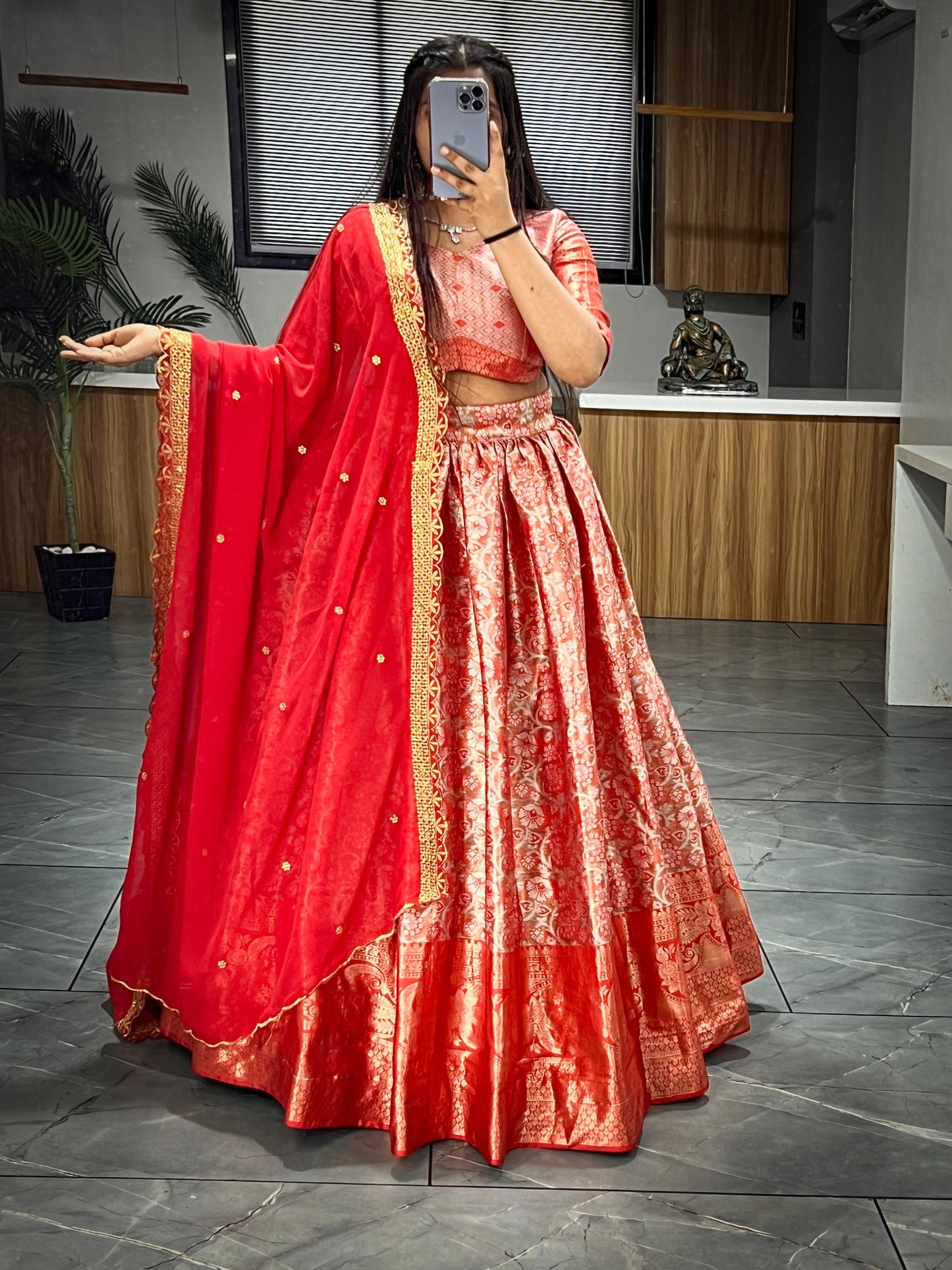 Kanchipuram Lehenga choli Readymade Stitched Indian lehenga