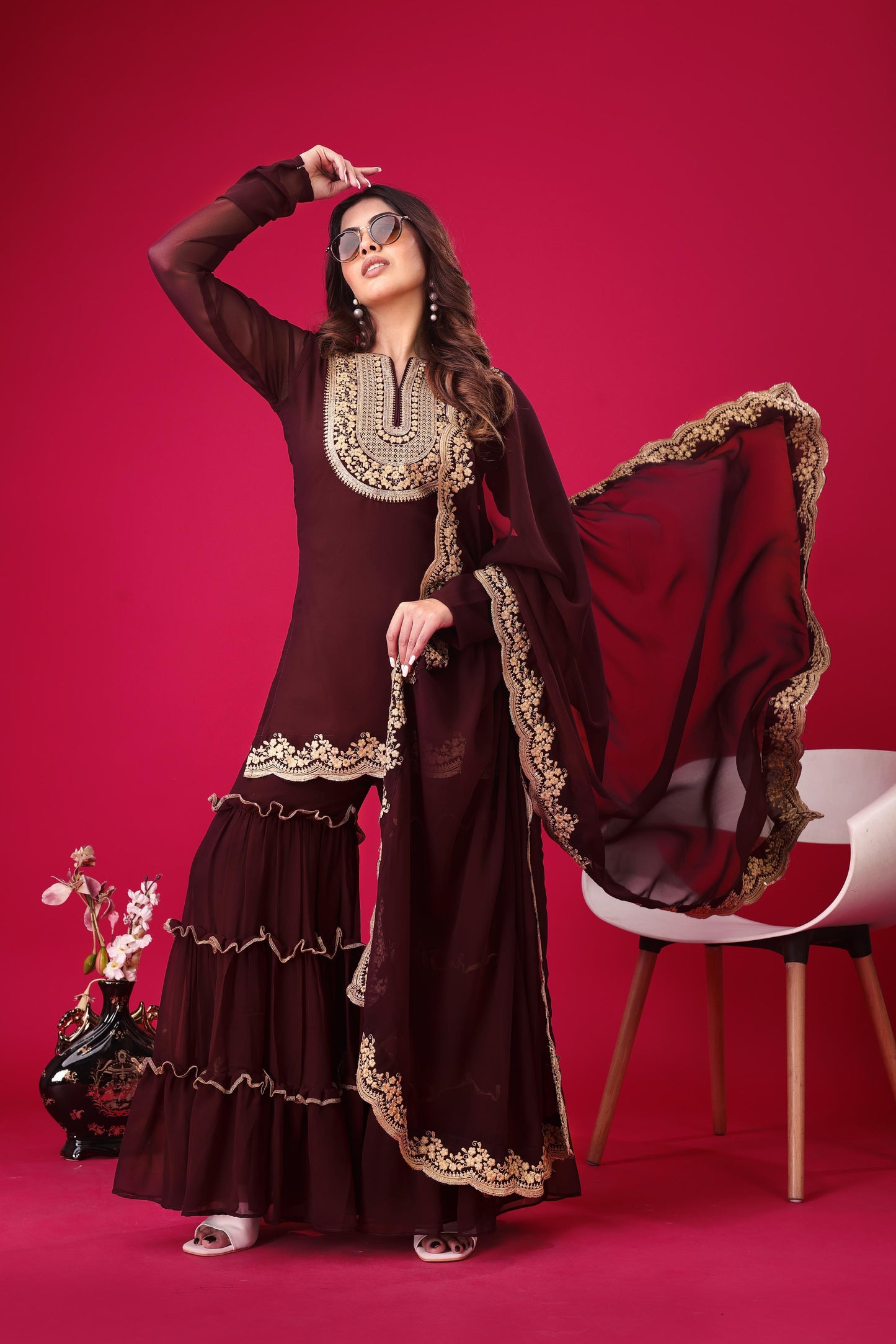 Sharara Suit Set for wedding Festival Readymade Salwar Kameez dress