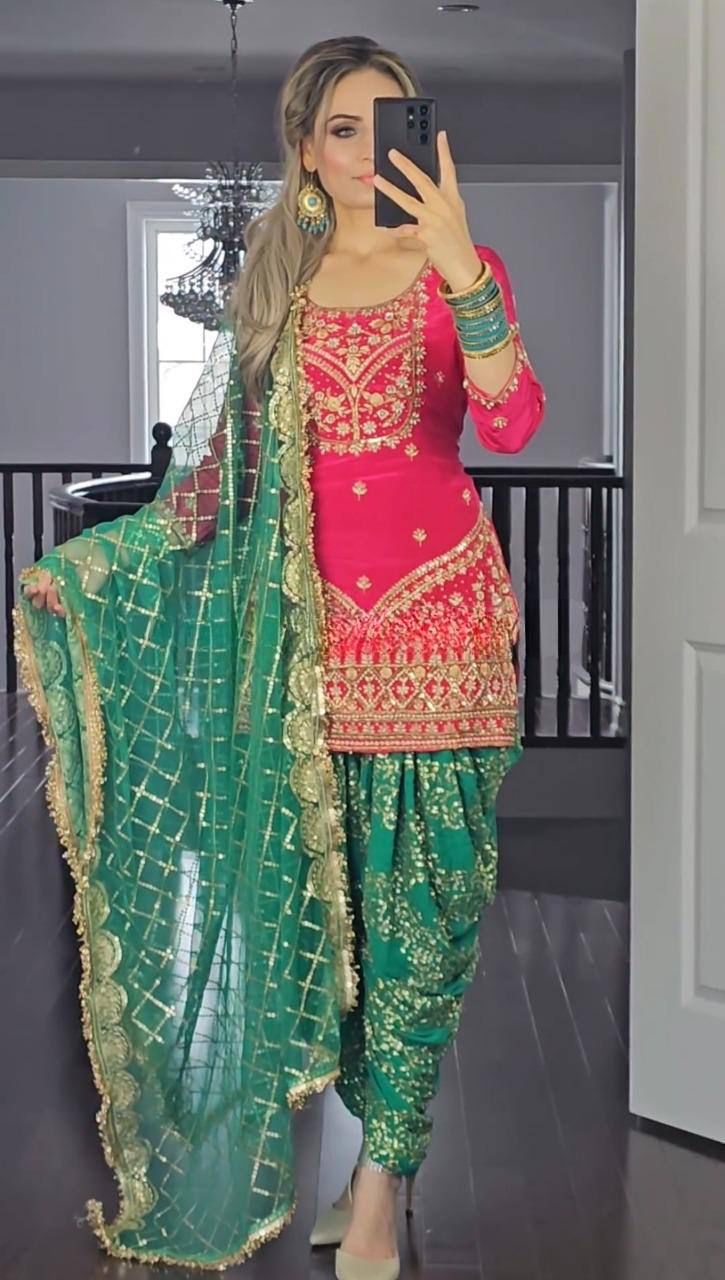 Punjabi Dhoti Suit Set Readymade Wedding Festival Indian salwar kameez dress