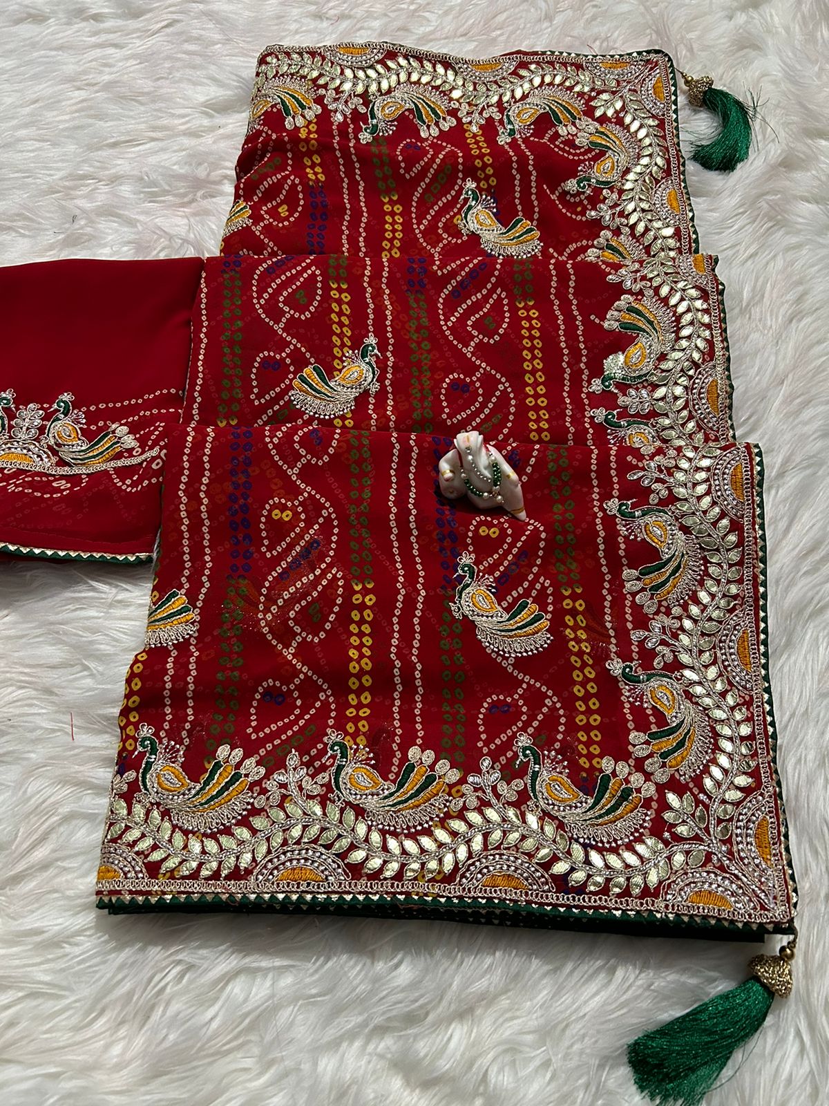 Heavy premium bandhej wedding wear indian Designer Readymade saree