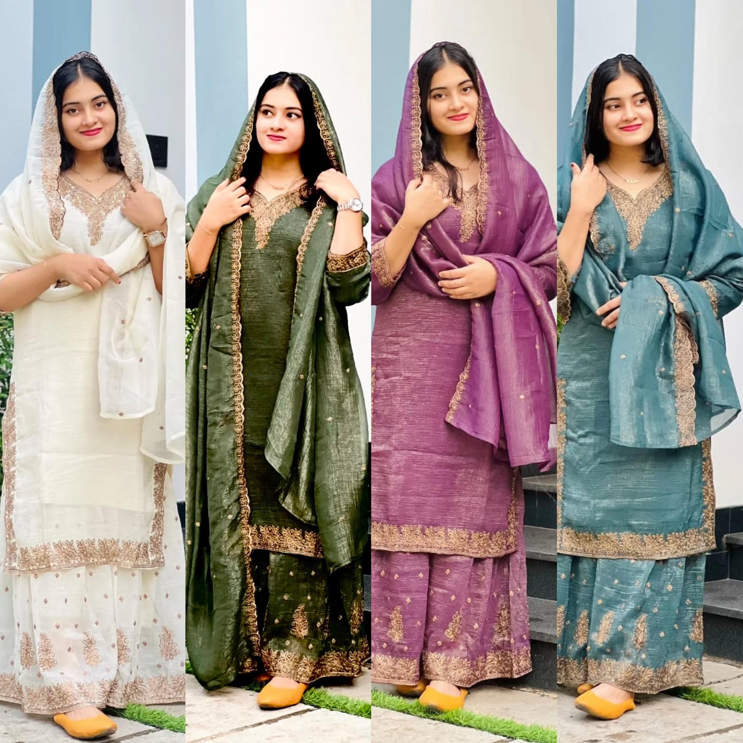 Pakistani Eid salwar Kameez Sharara Suit Set dress