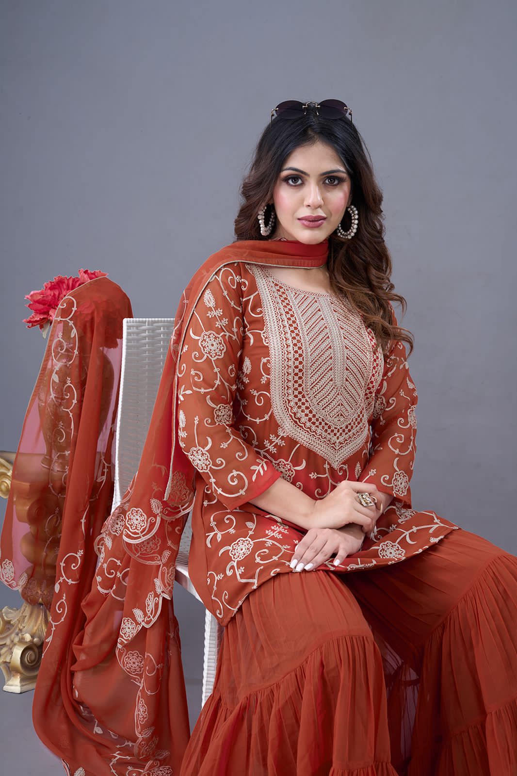Indian Readymade Sharara Plazoo suit salwar kameez dress wedding