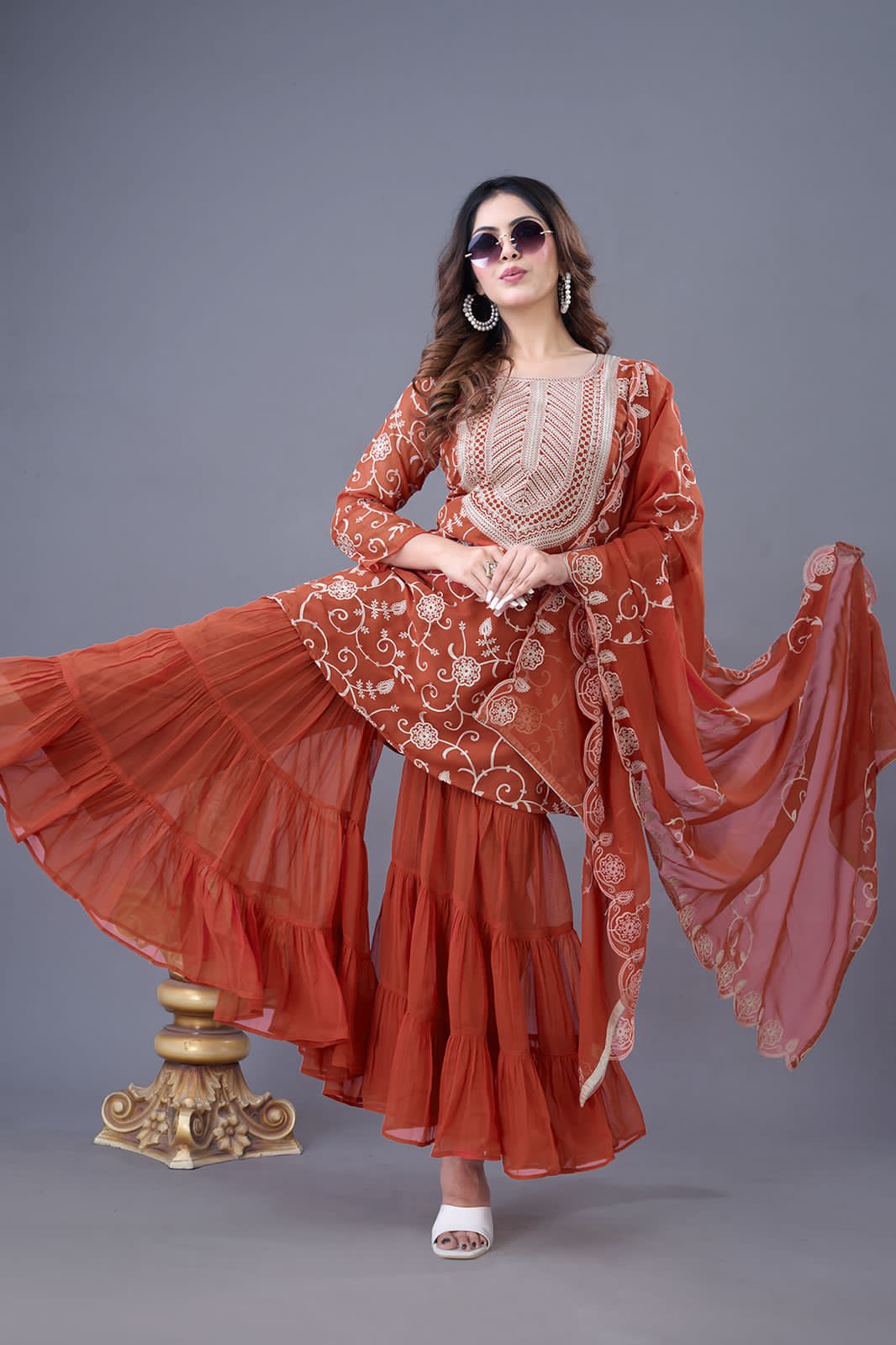 Indian Readymade Sharara Plazoo suit salwar kameez dress wedding