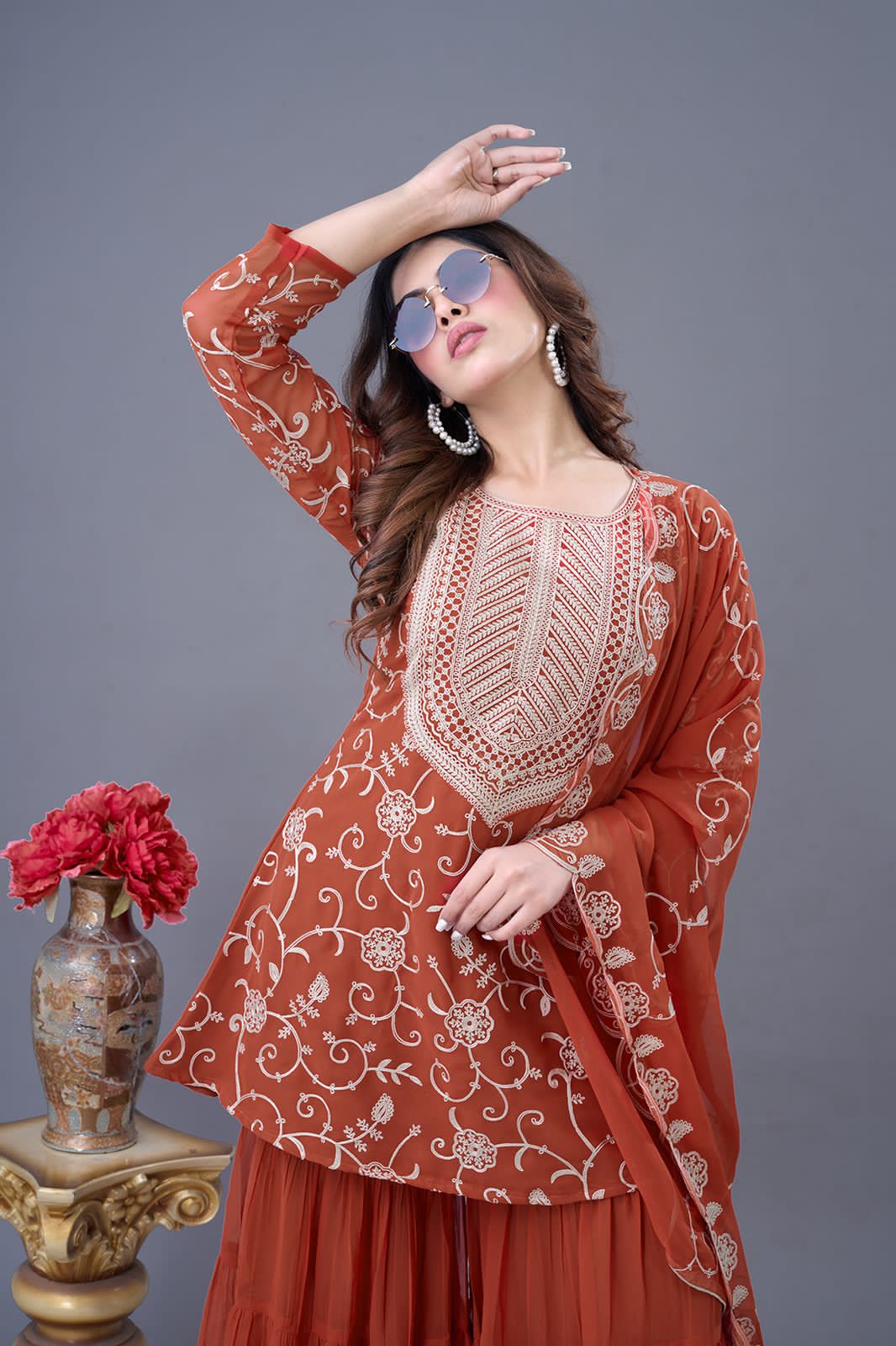 Indian Readymade Sharara Plazoo suit salwar kameez dress wedding