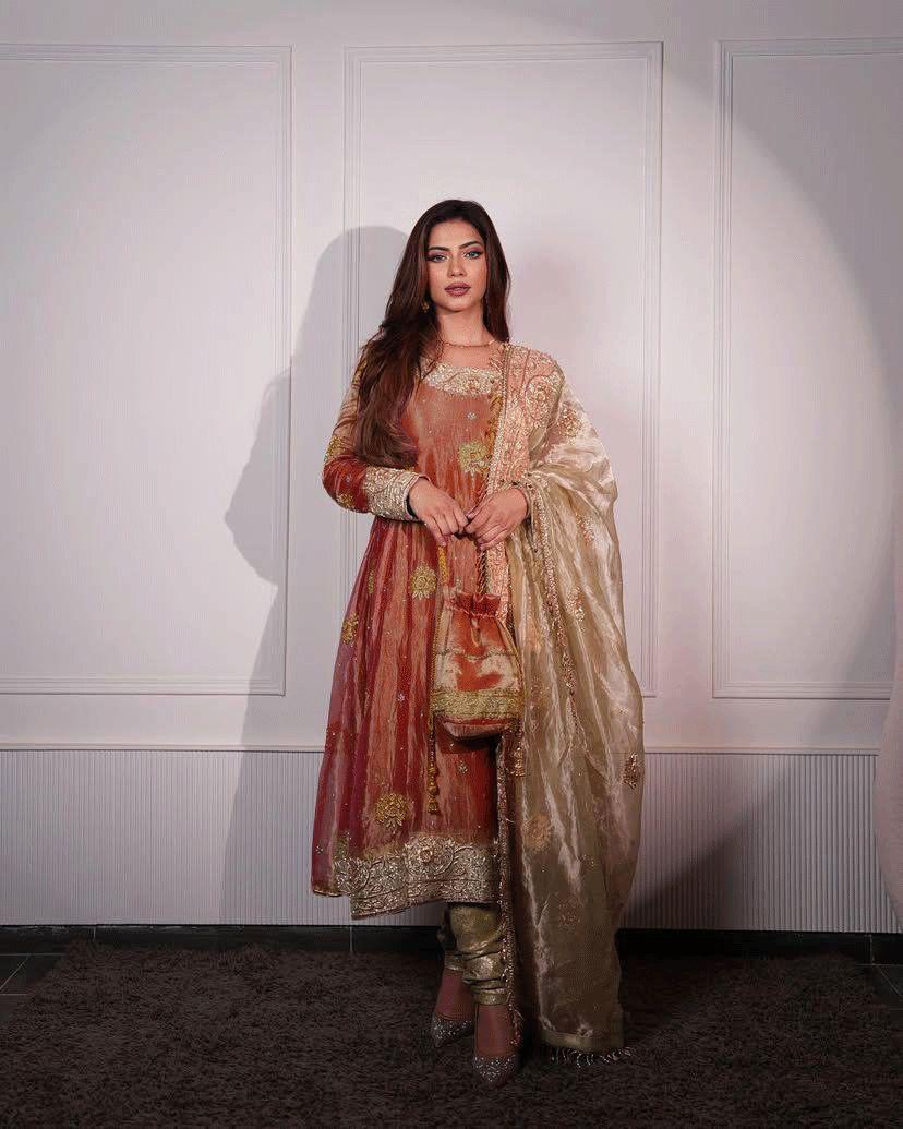 Wedding wear anarkali Full Flair Indian salwar kameez dress
