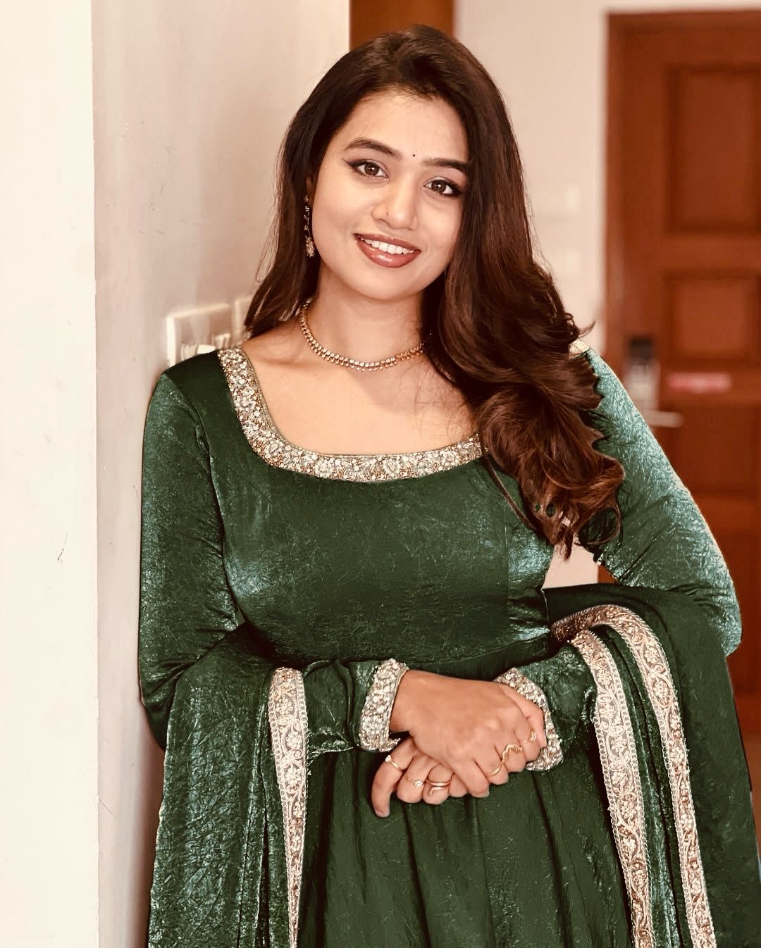 Silk anarkali Full Flair Festival wedding wear gown Indian dress