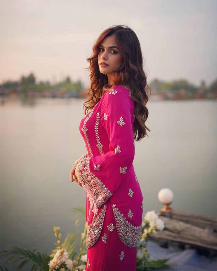 Pink Wedding wear Palazzo Suit Readymade Indian salwar kameez